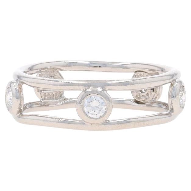 Tiffany & Co. Elsa Peretti Diamonds by the Yard Eternity Band Platinum Ring Sz 5 For Sale