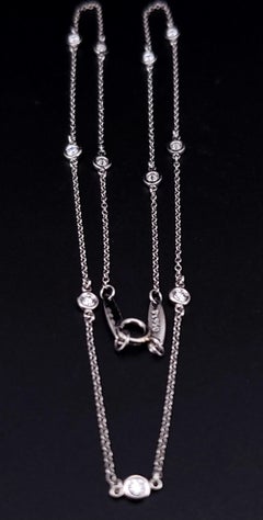 Tiffany & Co . Elsa Peretti Diamonds by the yard Necklace in Platinum