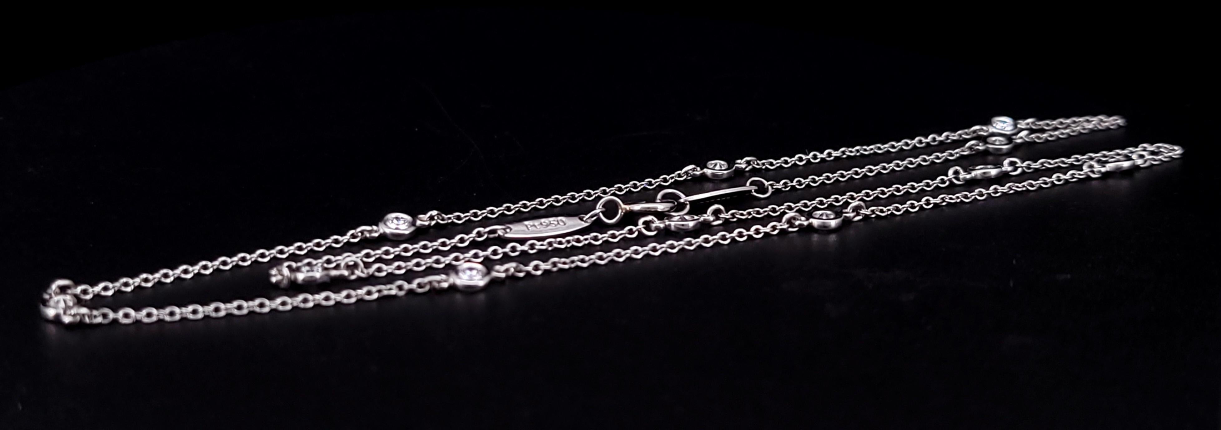 Donna Tiffany & Co. Collana Elsa Peretti con diamanti a metro in platino in vendita