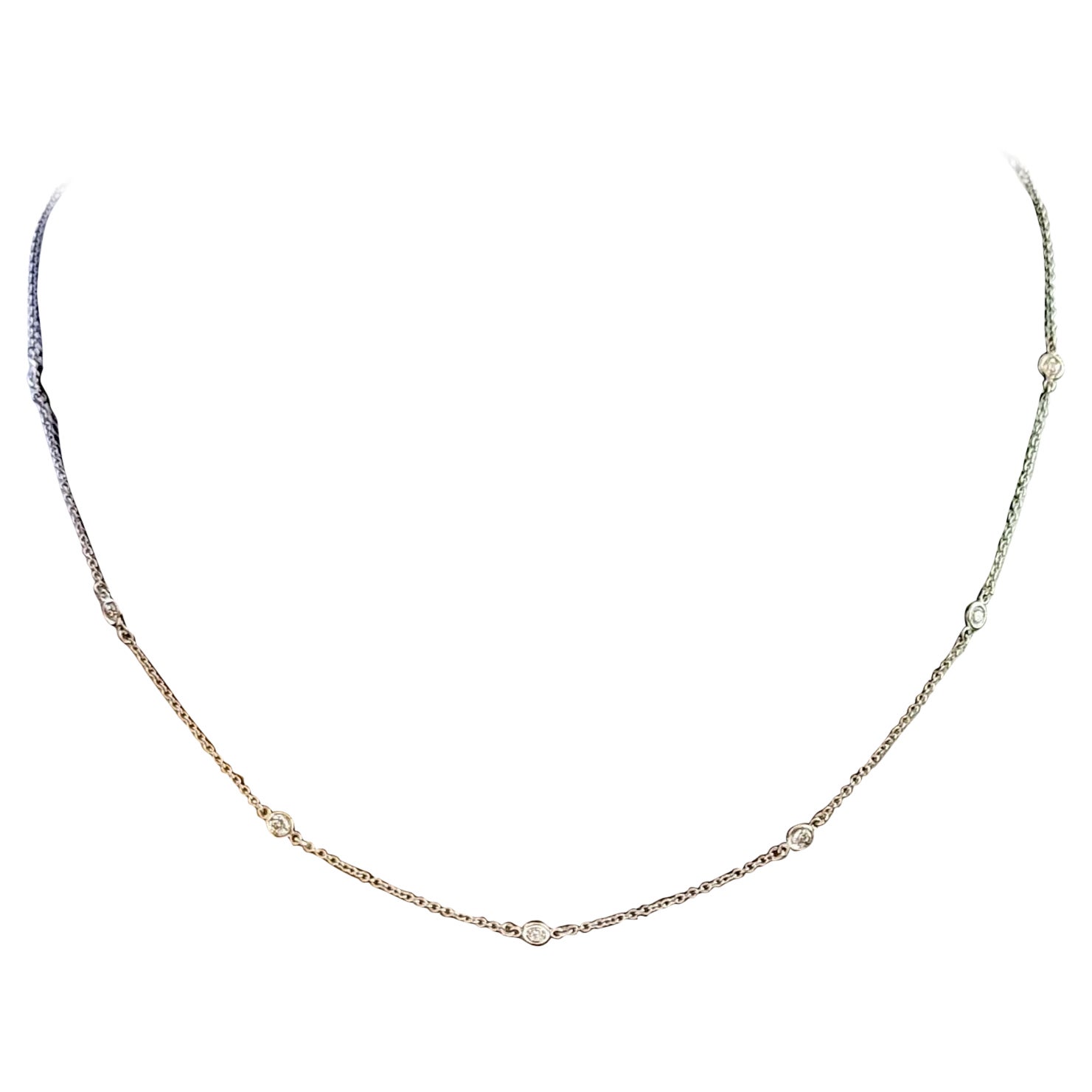 Tiffany 
Co. Collana Elsa Peretti con diamanti a metro in platino in vendita