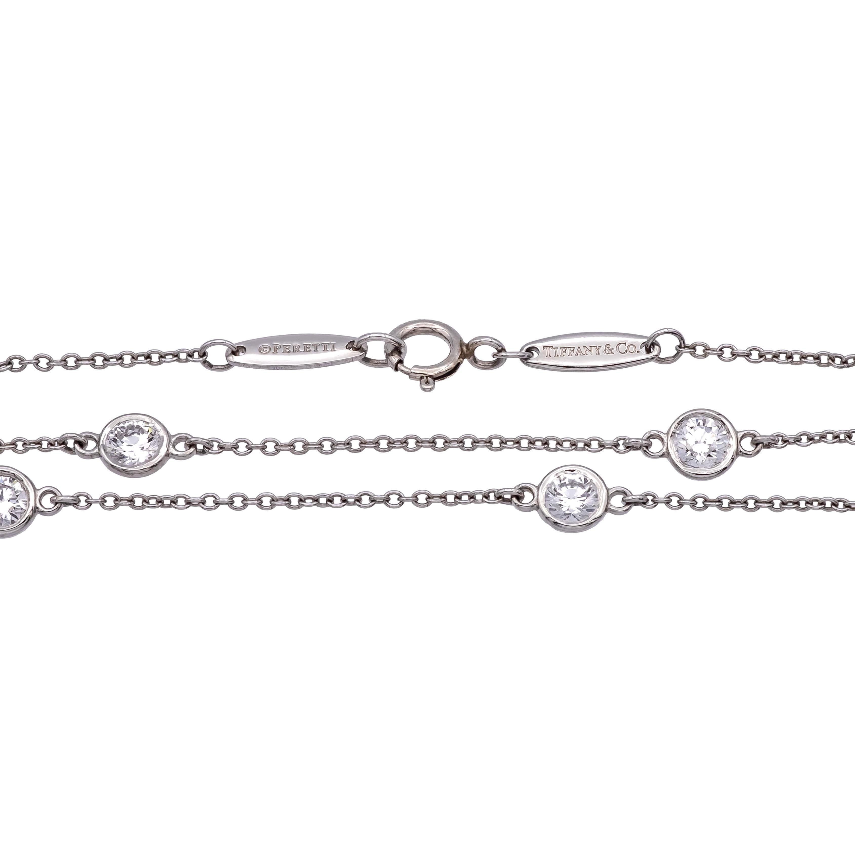 Tiffany & Co. Elsa Peretti Diamonds by the Yard Necklace Platinum 2.70 Cts 30
