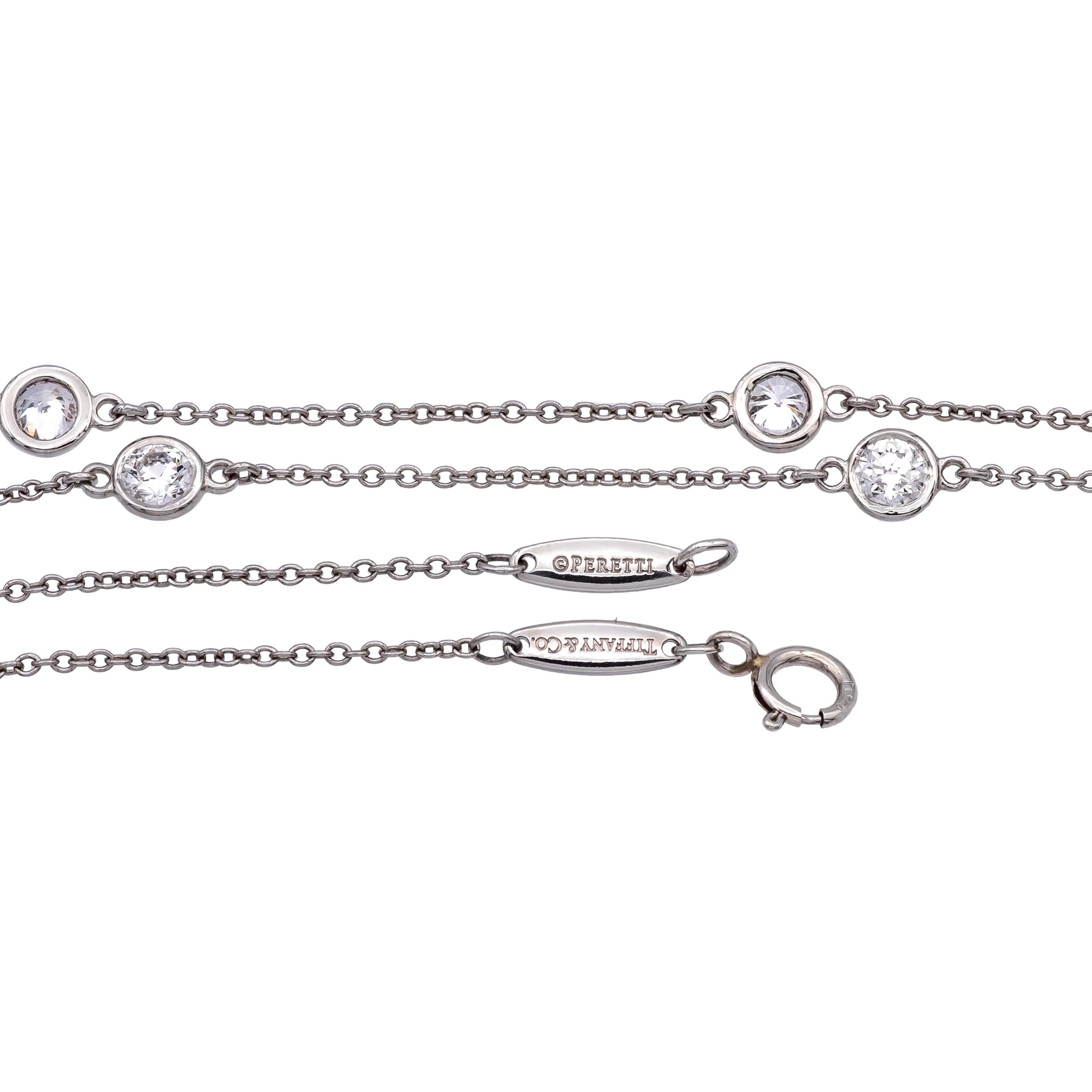 Tiffany & Co. Elsa Peretti Diamonds by the Yard Necklace Platinum 2.70 Cts 30