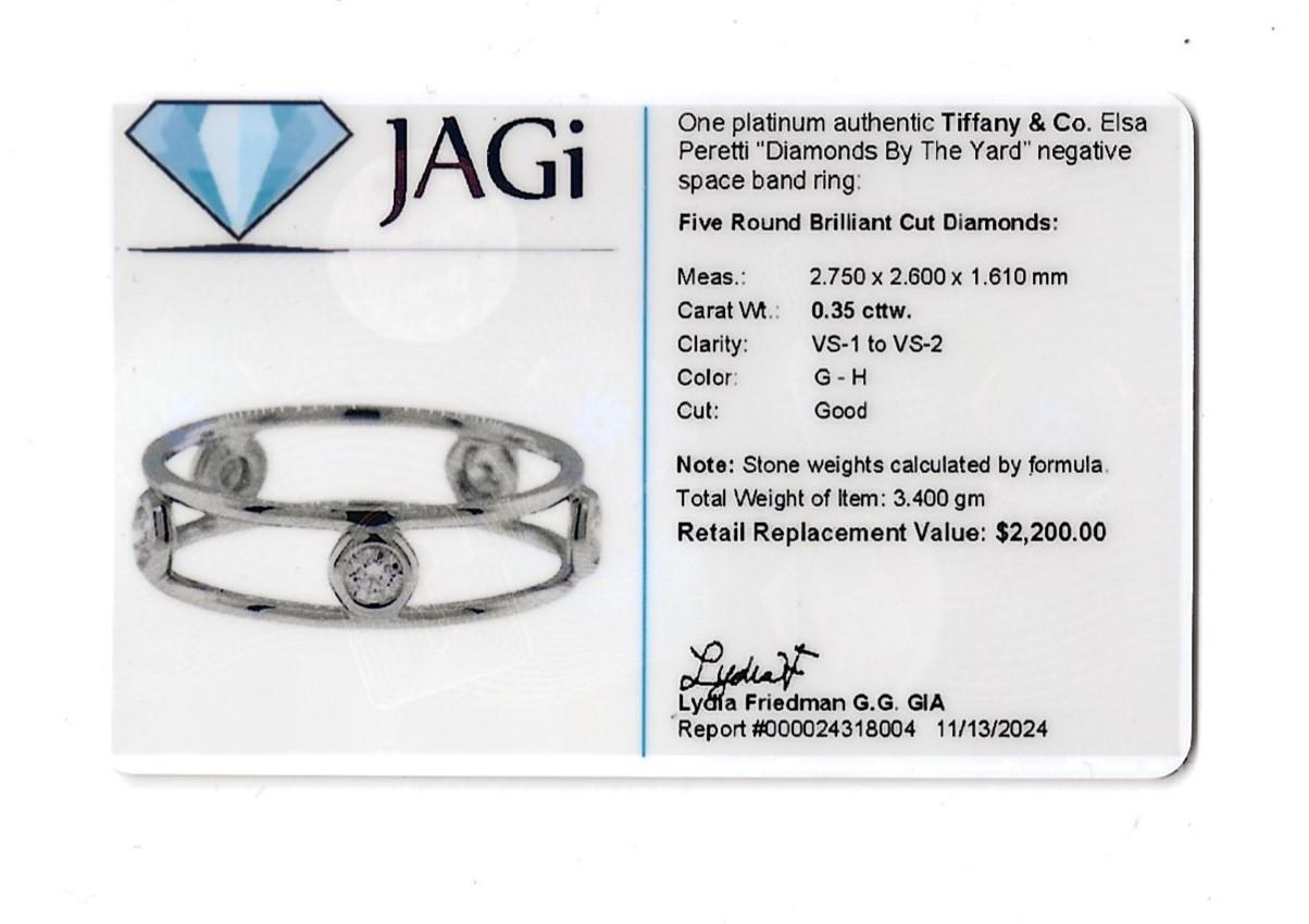 Tiffany & Co. Elsa Peretti Diamonds by the Yard Negative Space Band Ring For Sale 5