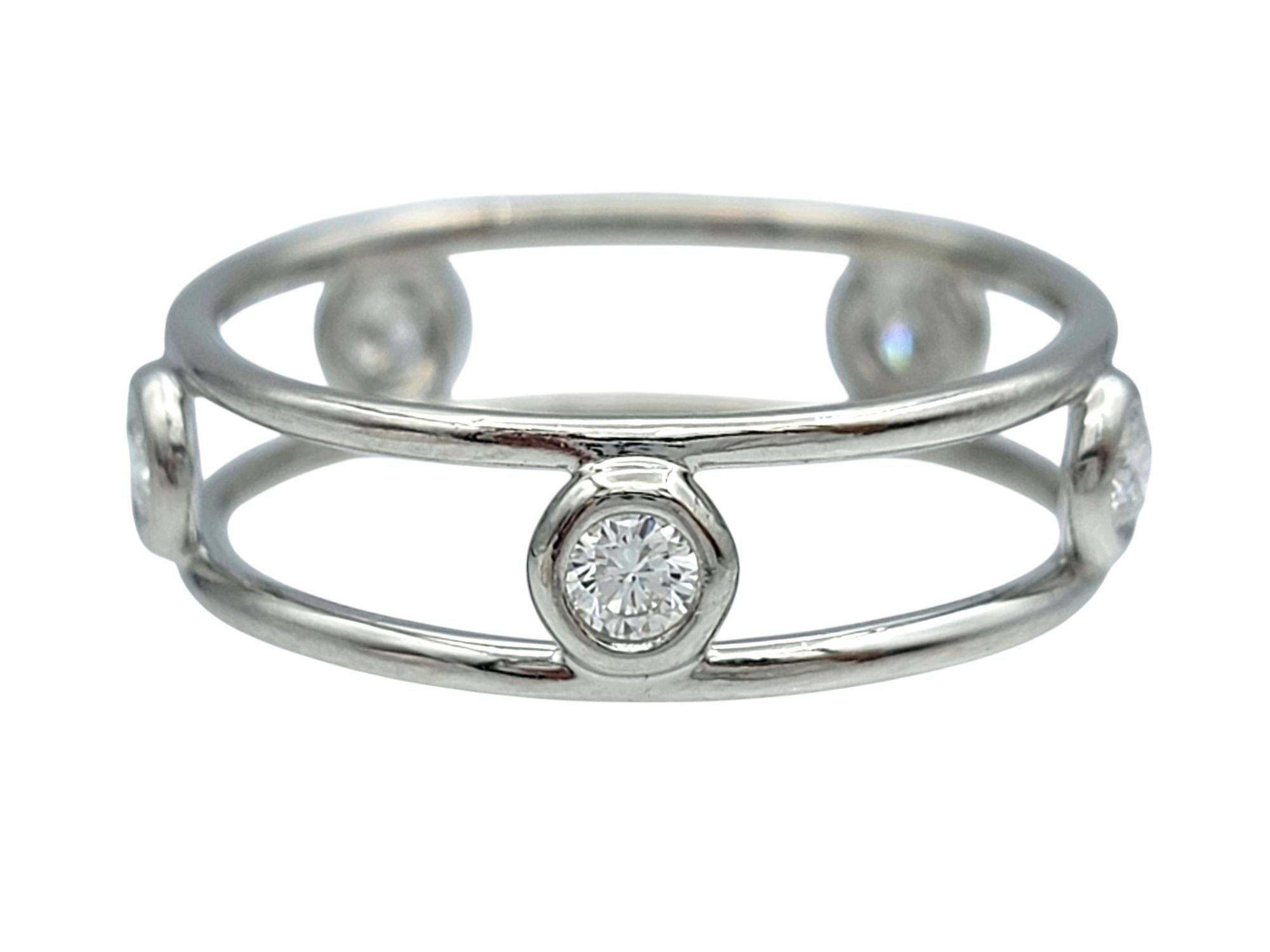 Contemporary Tiffany & Co. Elsa Peretti Diamonds by the Yard Negative Space Band Ring For Sale