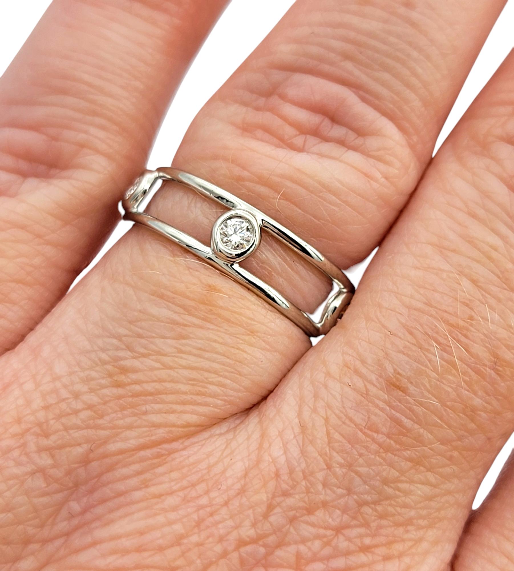 Tiffany & Co. Elsa Peretti Diamonds by the Yard Negative Space Band Ring For Sale 2