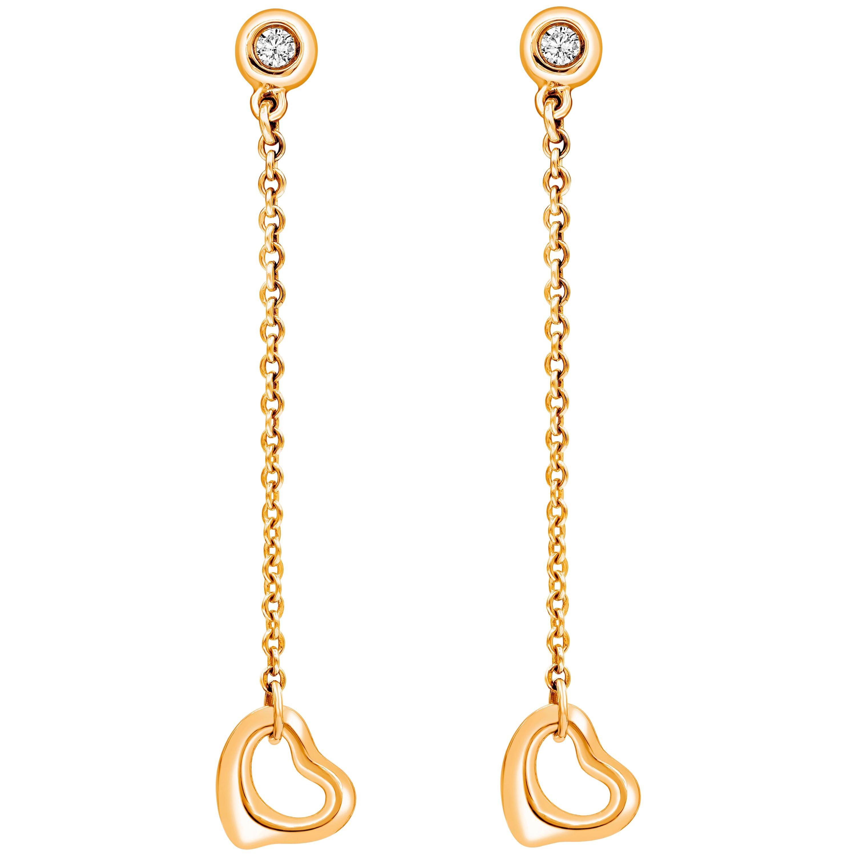 Tiffany & Co. Elsa Peretti Diamonds by the Yard Open Heart Earrings