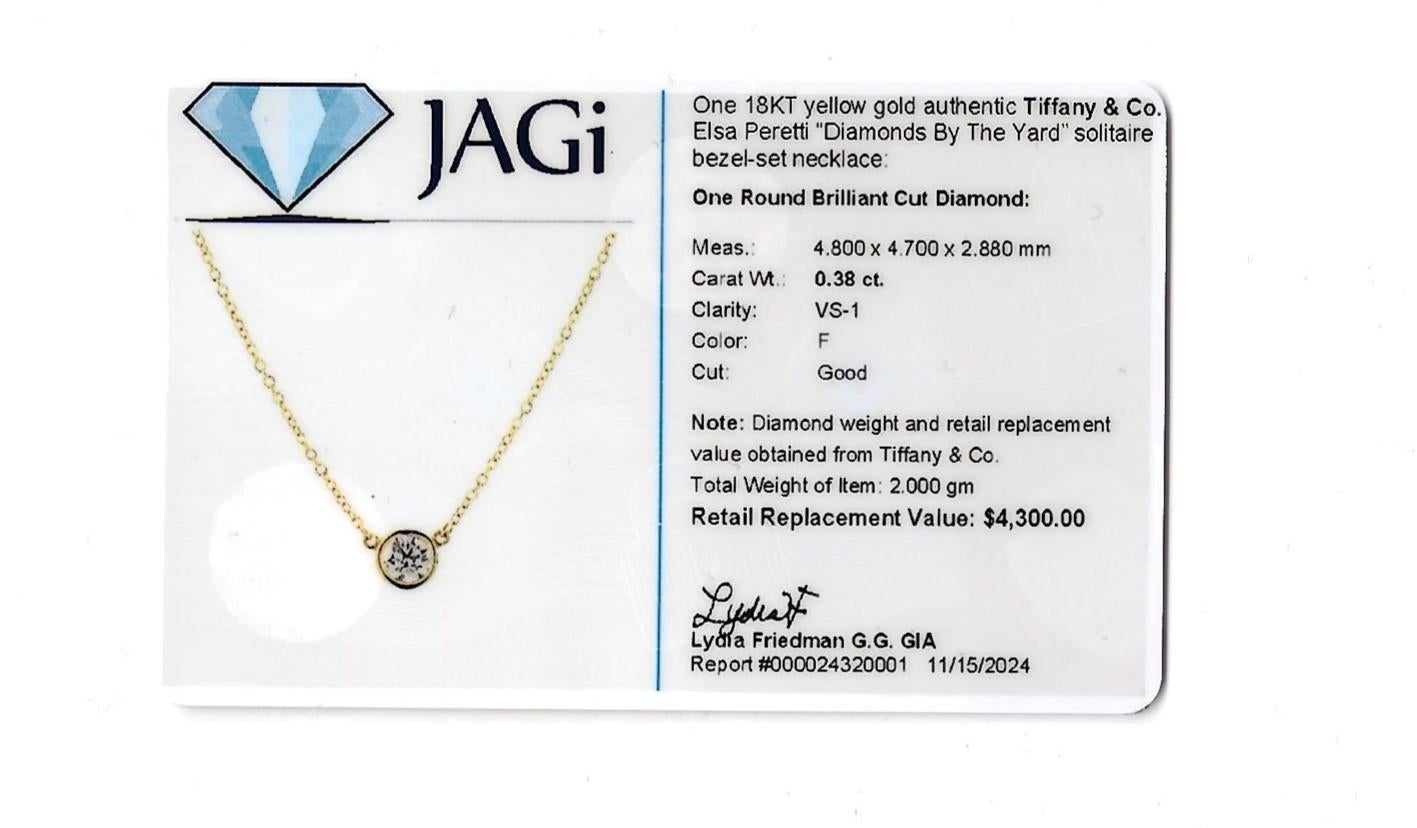 Tiffany & Co. Elsa Peretti Diamonds by the Yard Pendant Necklace 18 Karat Gold For Sale 5