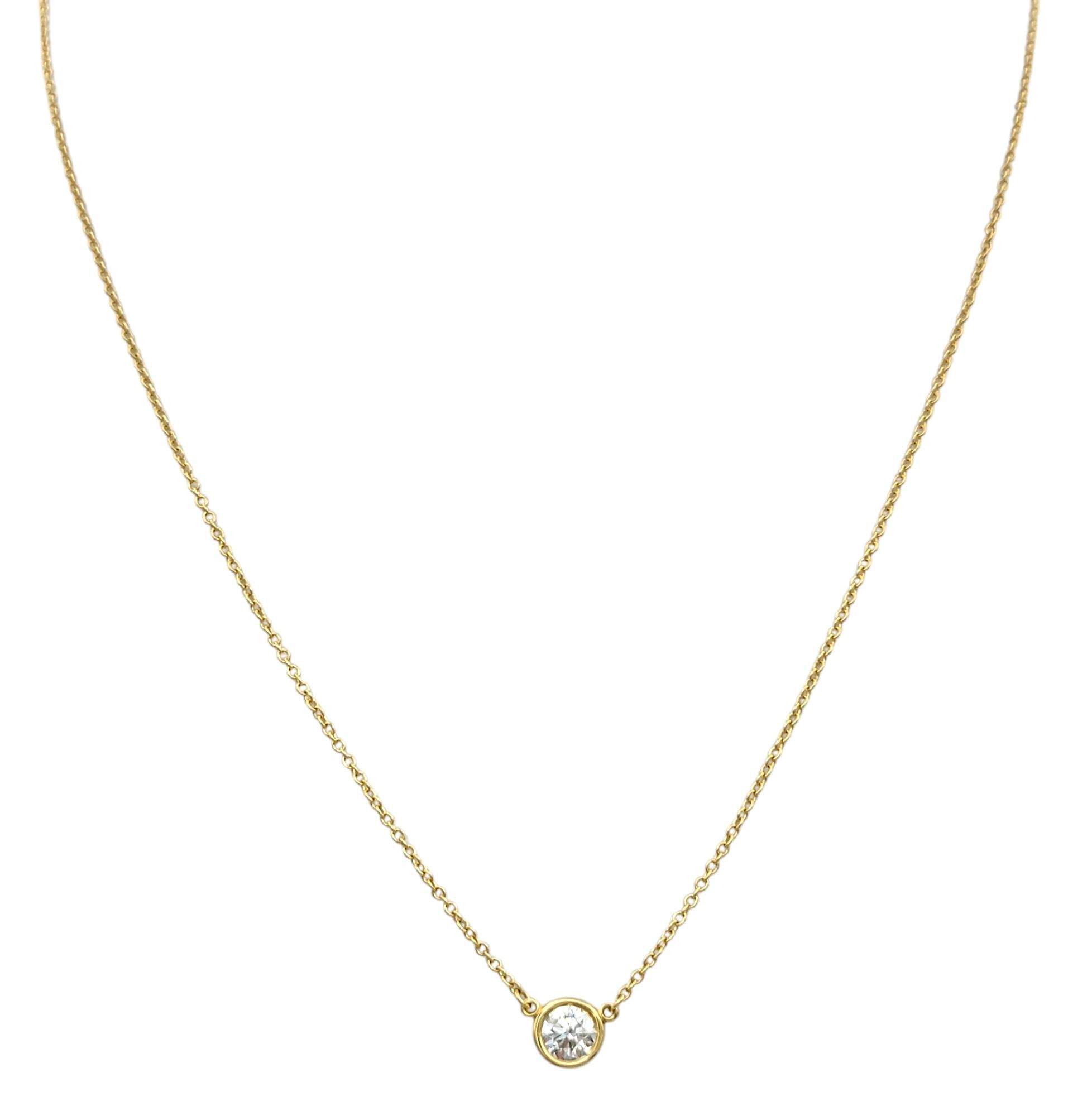 Contemporary Tiffany & Co. Elsa Peretti Diamonds by the Yard Pendant Necklace 18 Karat Gold For Sale