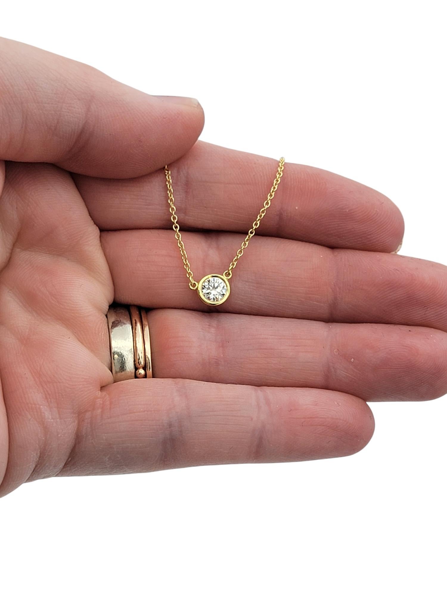 Tiffany & Co. Elsa Peretti Diamonds by the Yard Pendant Necklace 18 Karat Gold For Sale 1