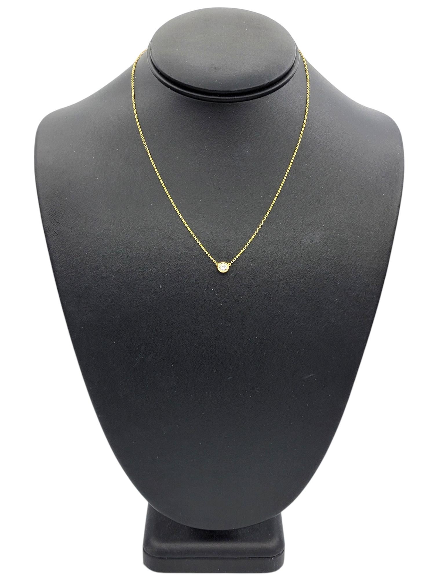 Tiffany & Co. Elsa Peretti Diamonds by the Yard Pendant Necklace 18 Karat Gold For Sale 2