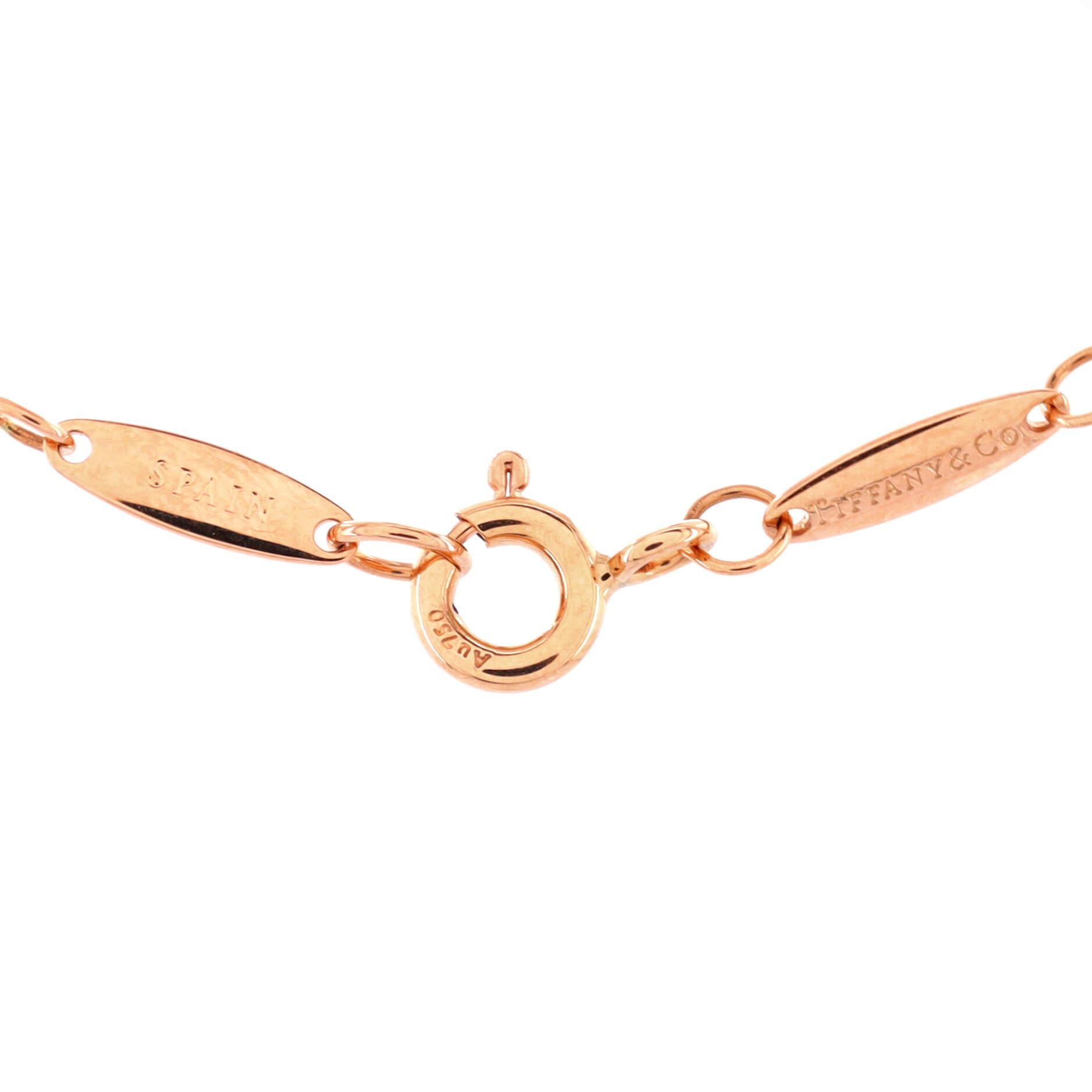 Tiffany & Co. Elsa Peretti Diamanten By The Yard-Halskette mit Anhänger aus 18 Karat Roségold Damen