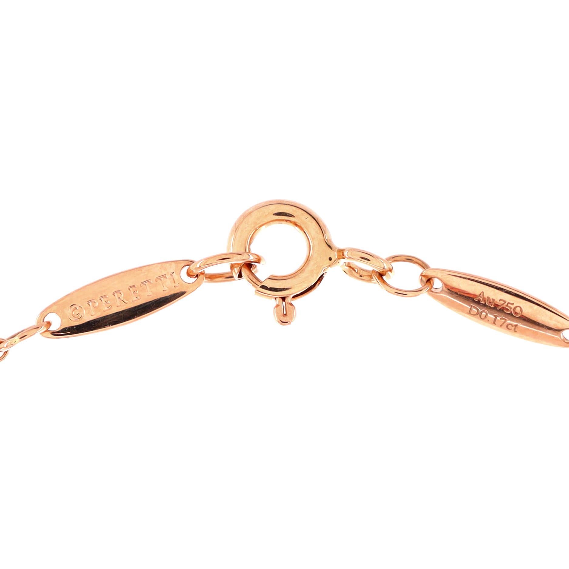Tiffany & Co. Elsa Peretti Diamanten By The Yard-Halskette mit Anhänger aus 18 Karat Roségold 1