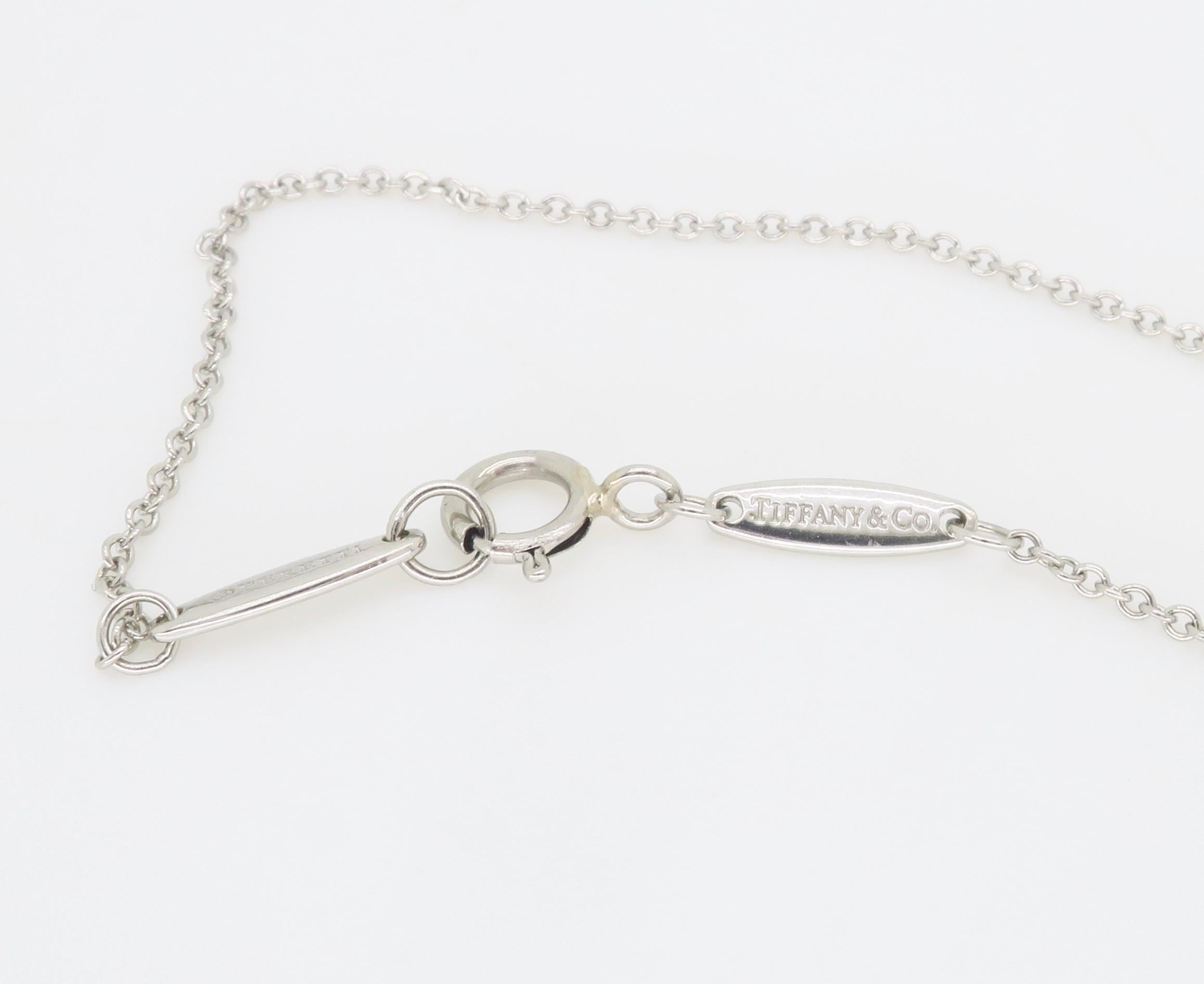 Round Cut Tiffany & Co. Elsa Peretti Diamonds by the Yard Pendant Necklace in Platinum