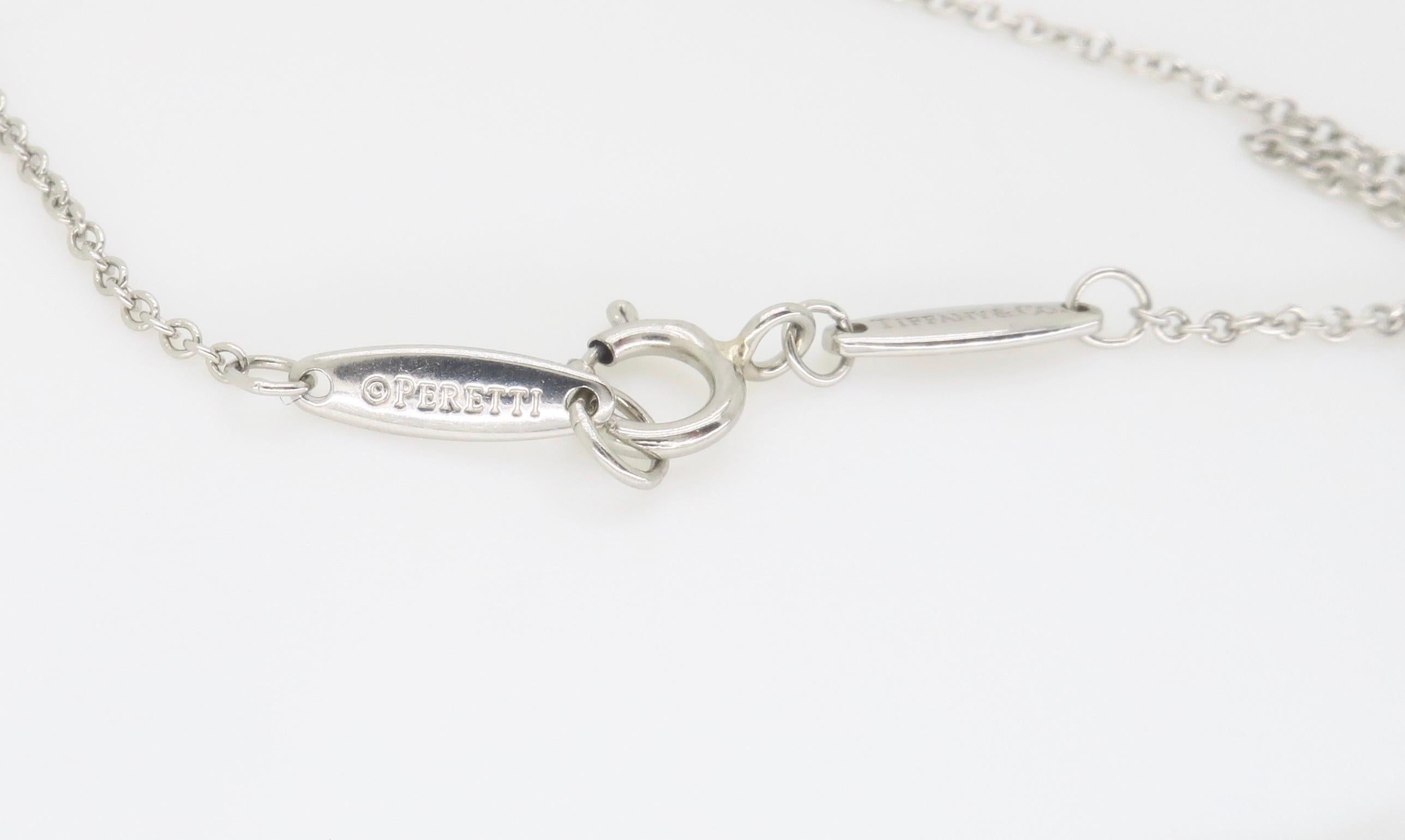Tiffany & Co. Elsa Peretti Diamonds by the Yard Pendant Necklace in Platinum In Excellent Condition In Webster, NY