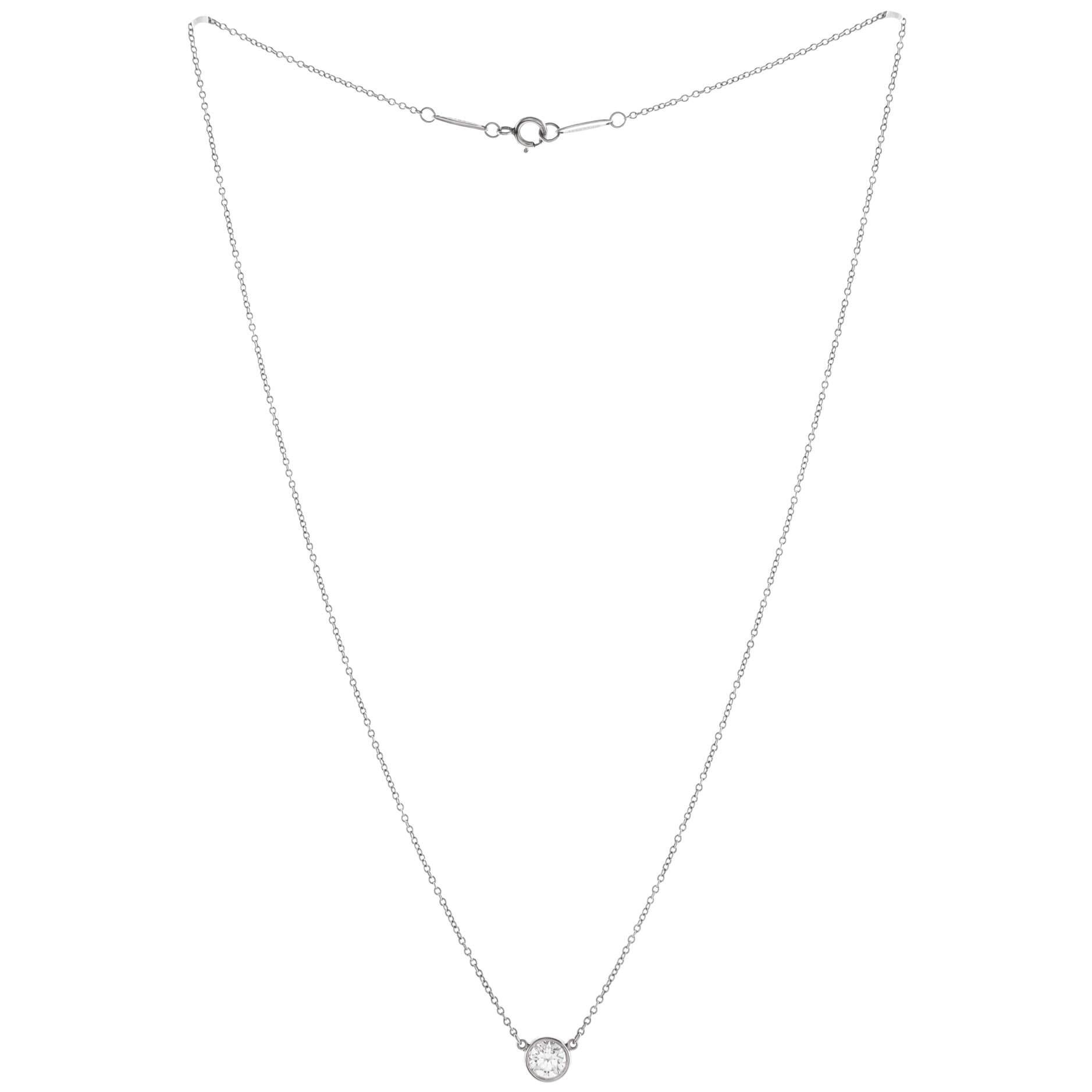 Tiffany & Co. Elsa Peretti Diamonds By The Yard Pendant Necklace Platinum In Good Condition In New York, NY
