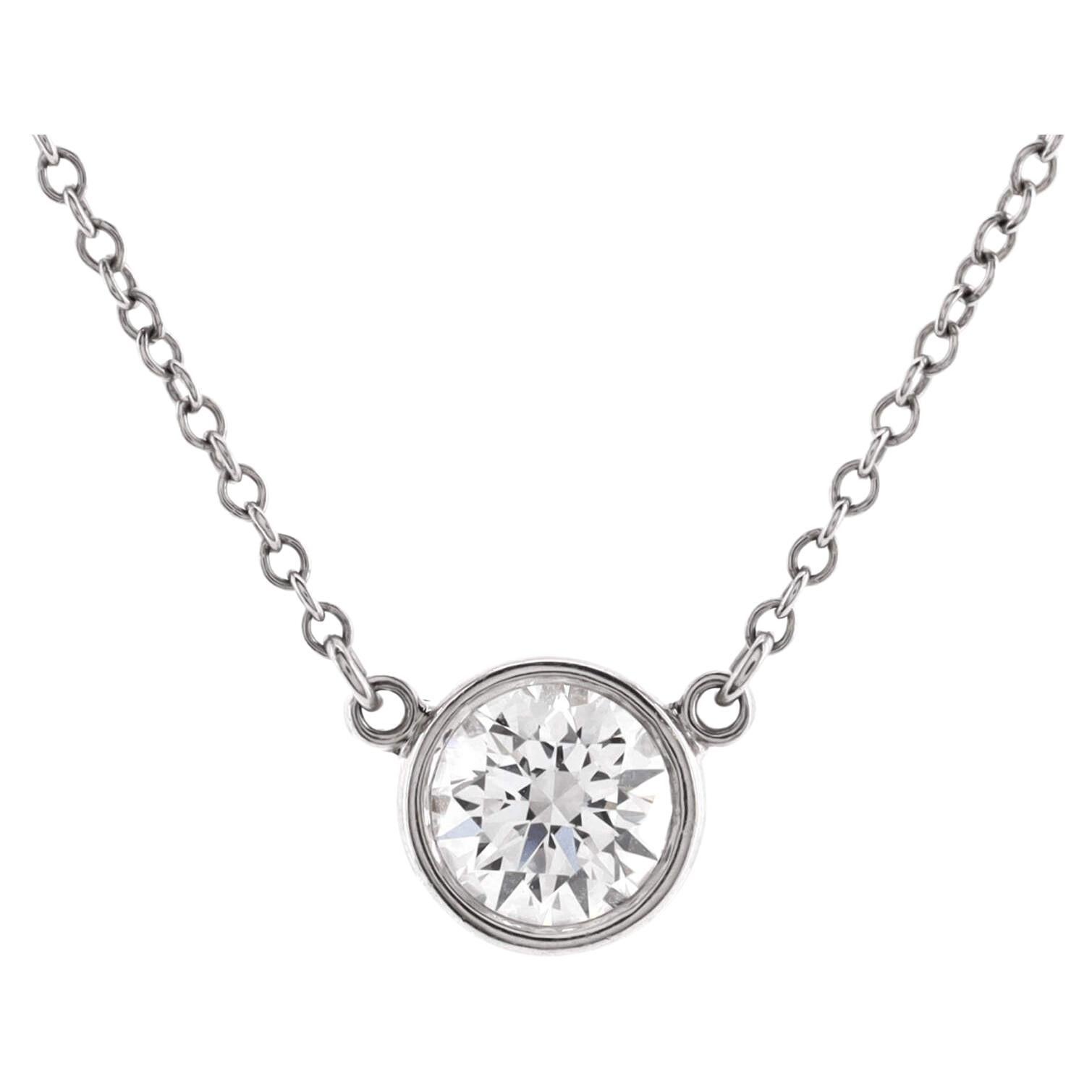 Tiffany & Co. Elsa Peretti Diamonds By The Yard Pendant Necklace Platinum
