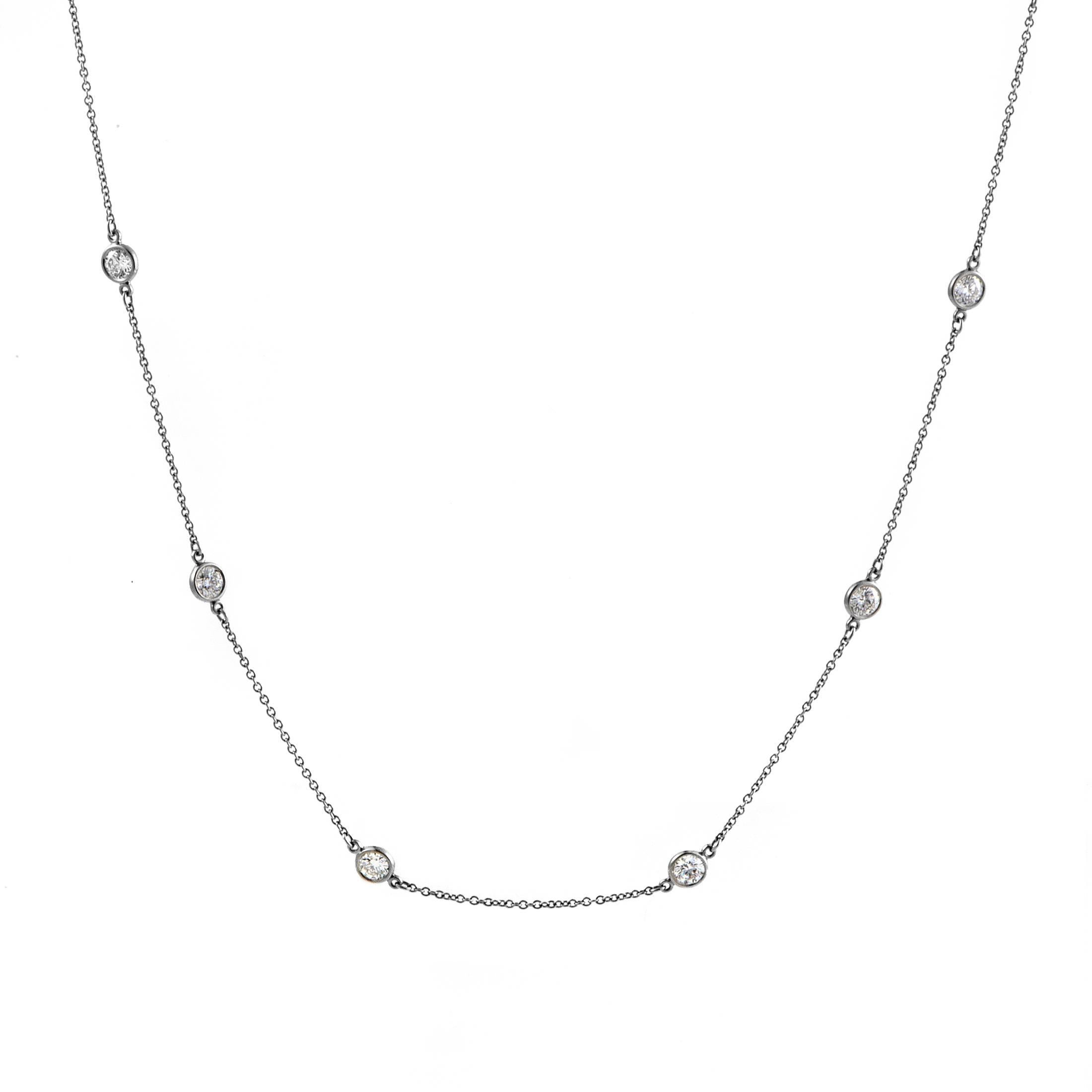 Tiffany & Co. Elsa Peretti Diamonds by the Yard Platinum 20 Diamond Necklace