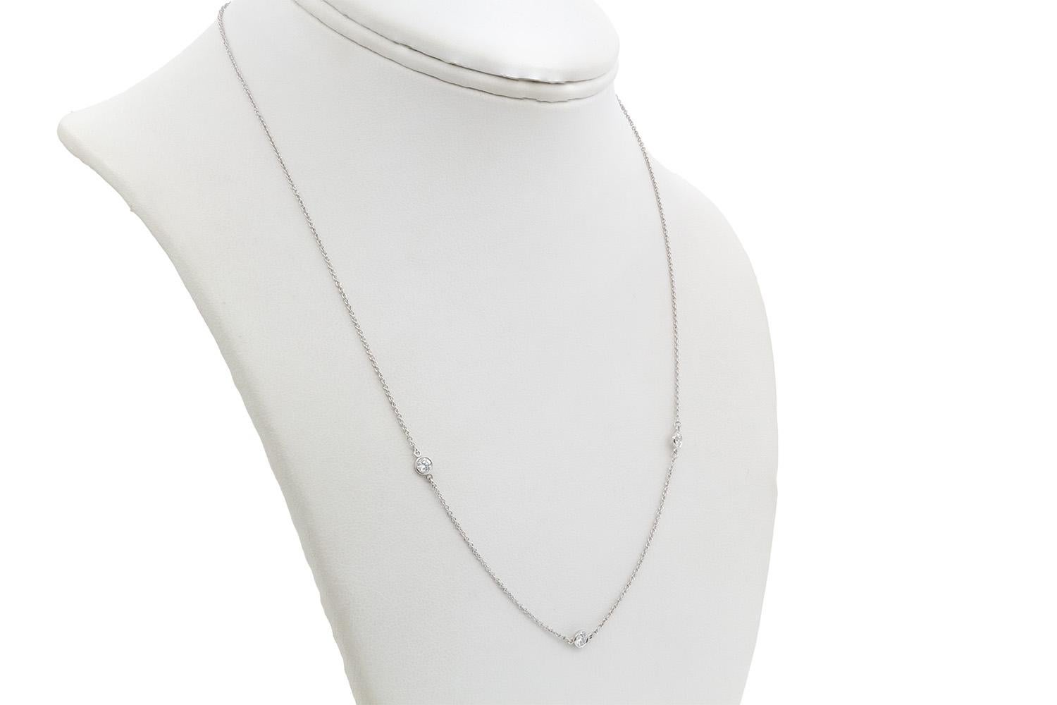 Tiffany & Co. Elsa Peretti Diamonds by the Yard Platinum Necklace In Excellent Condition In Tustin, CA