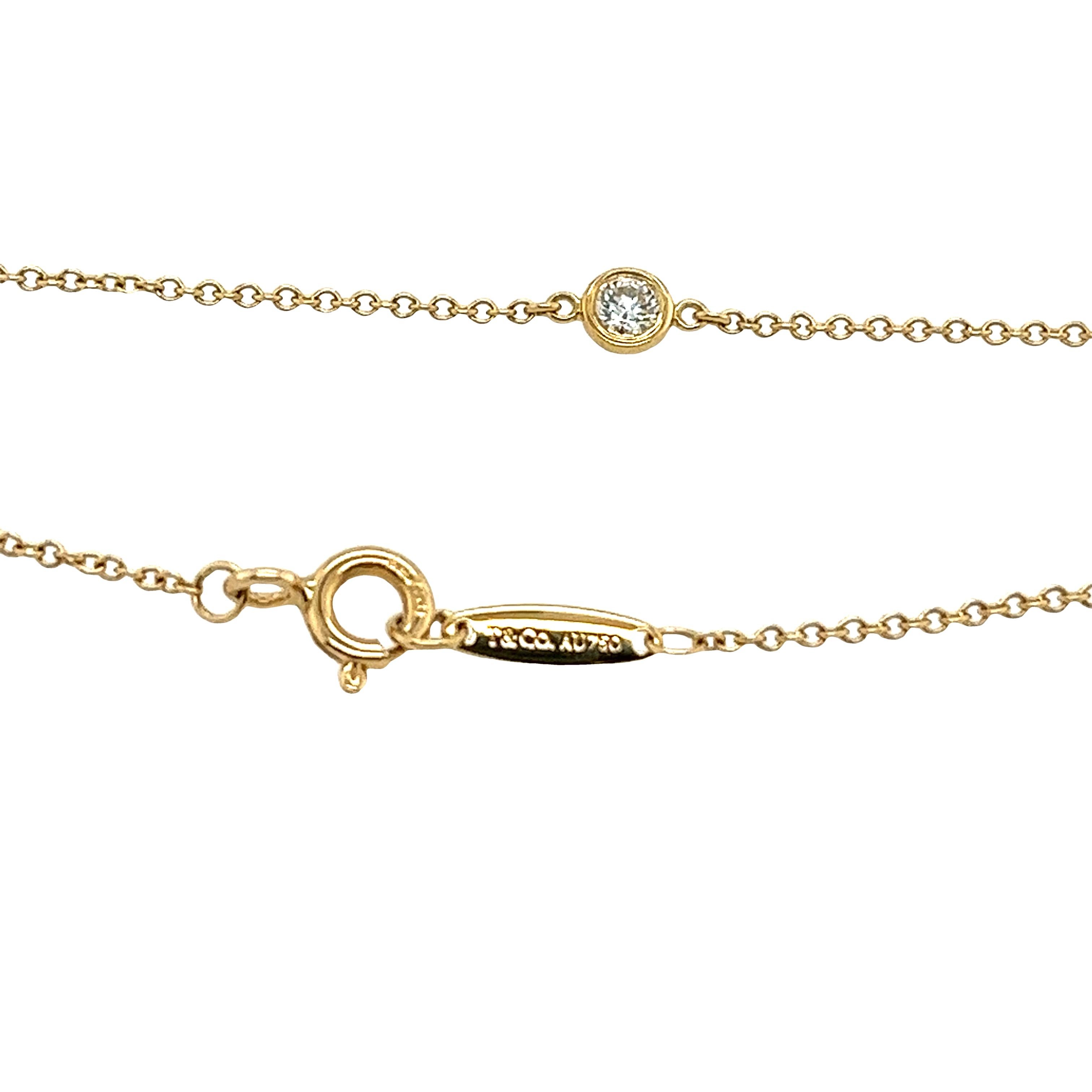 Tiffany &Co Elsa Peretti Diamanten von Tiffany &Co by the yard Ein einzelner Diamant in 18 Karat Gelbgold (Rundschliff)
