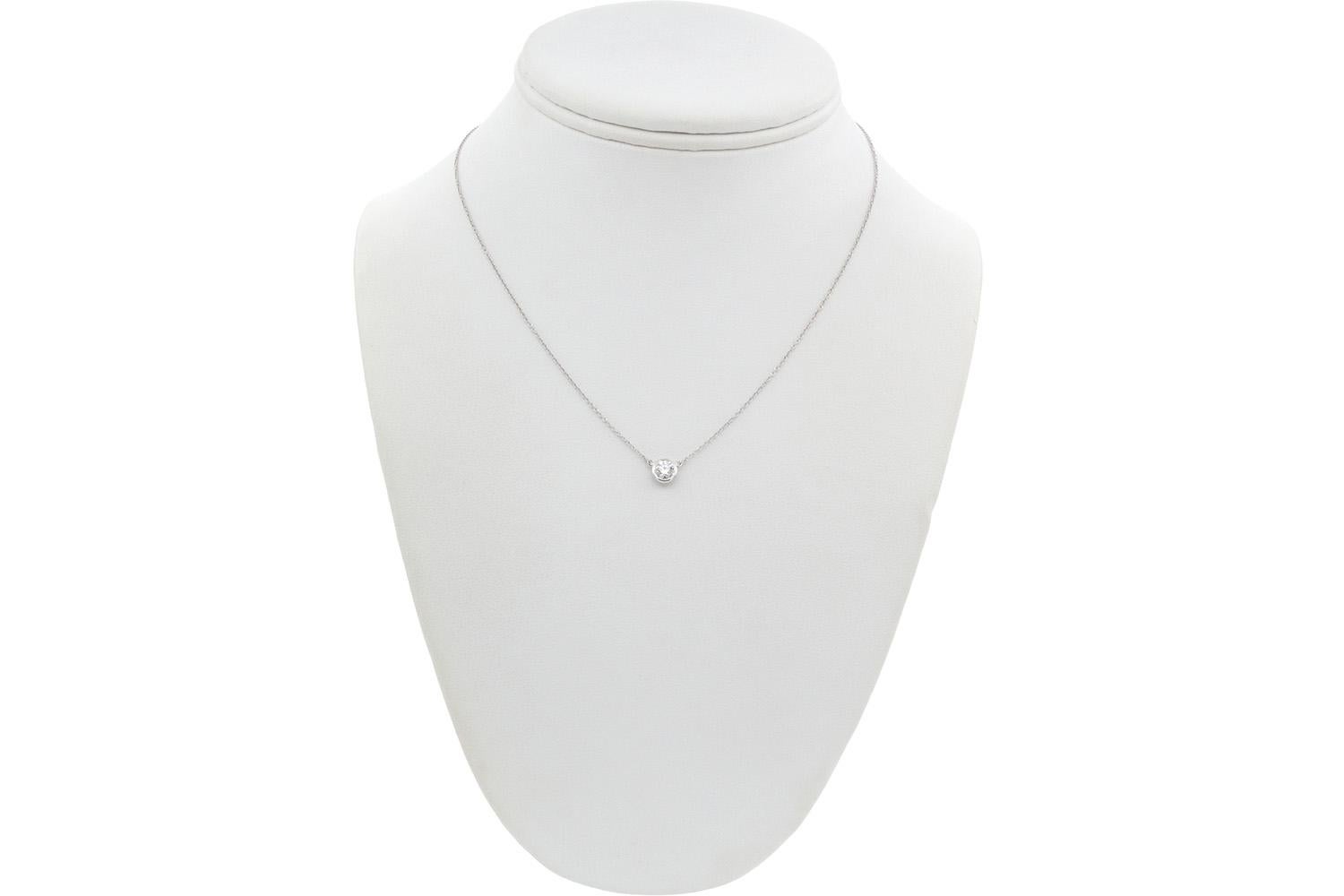 Contemporary Tiffany & Co. Elsa Peretti Diamonds by the Yard Single Platinum Necklace 0.50ct