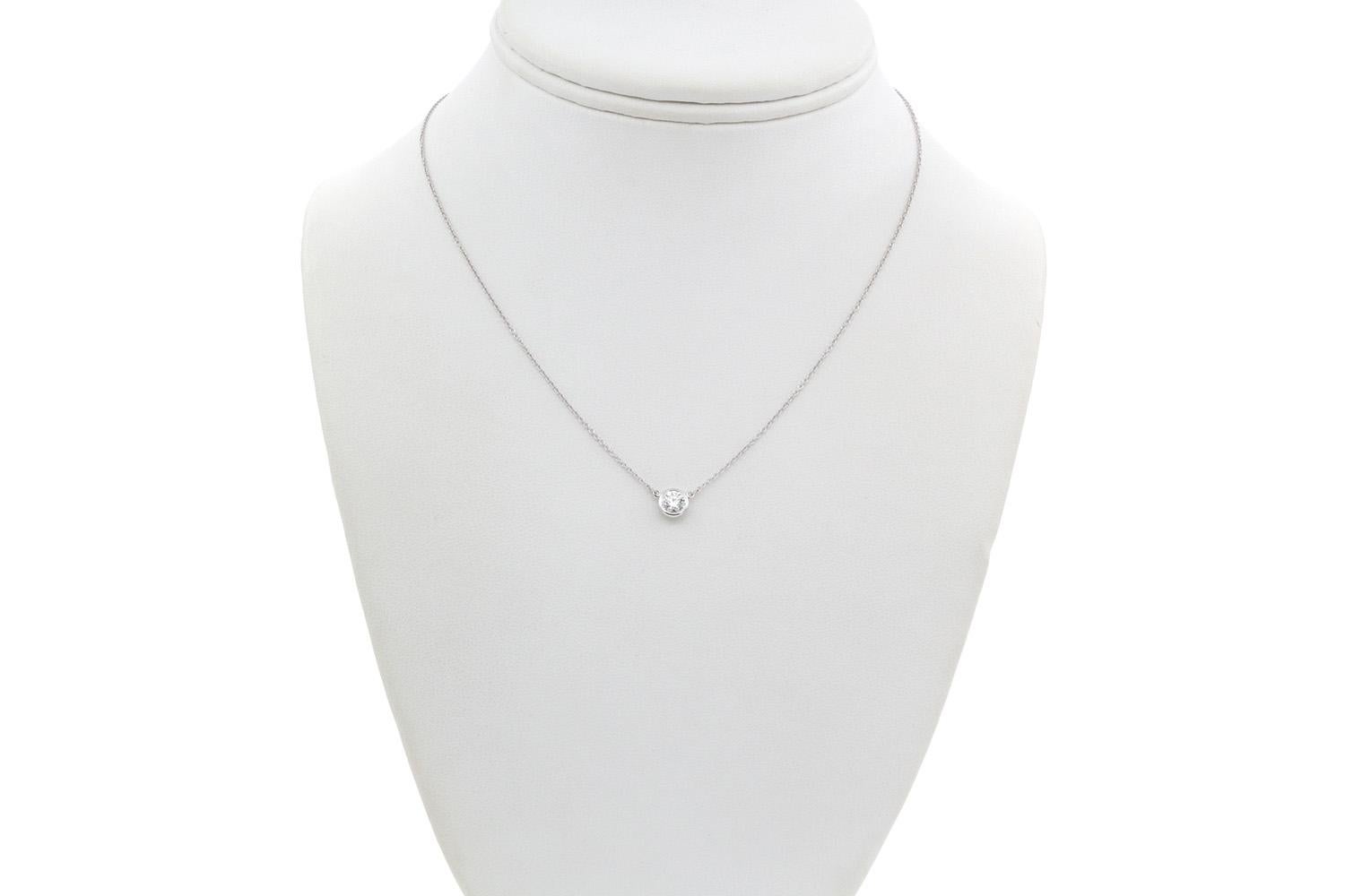 Tiffany & Co. Elsa Peretti Diamonds by the Yard Single Platinum Necklace 0.50ct In Excellent Condition In Tustin, CA