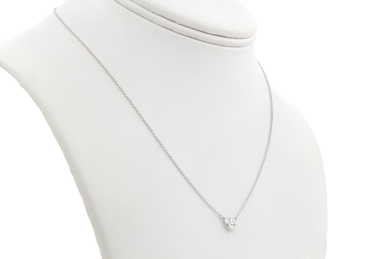 Women's Tiffany & Co. Elsa Peretti Diamonds by the Yard Single Platinum Necklace 0.50ct