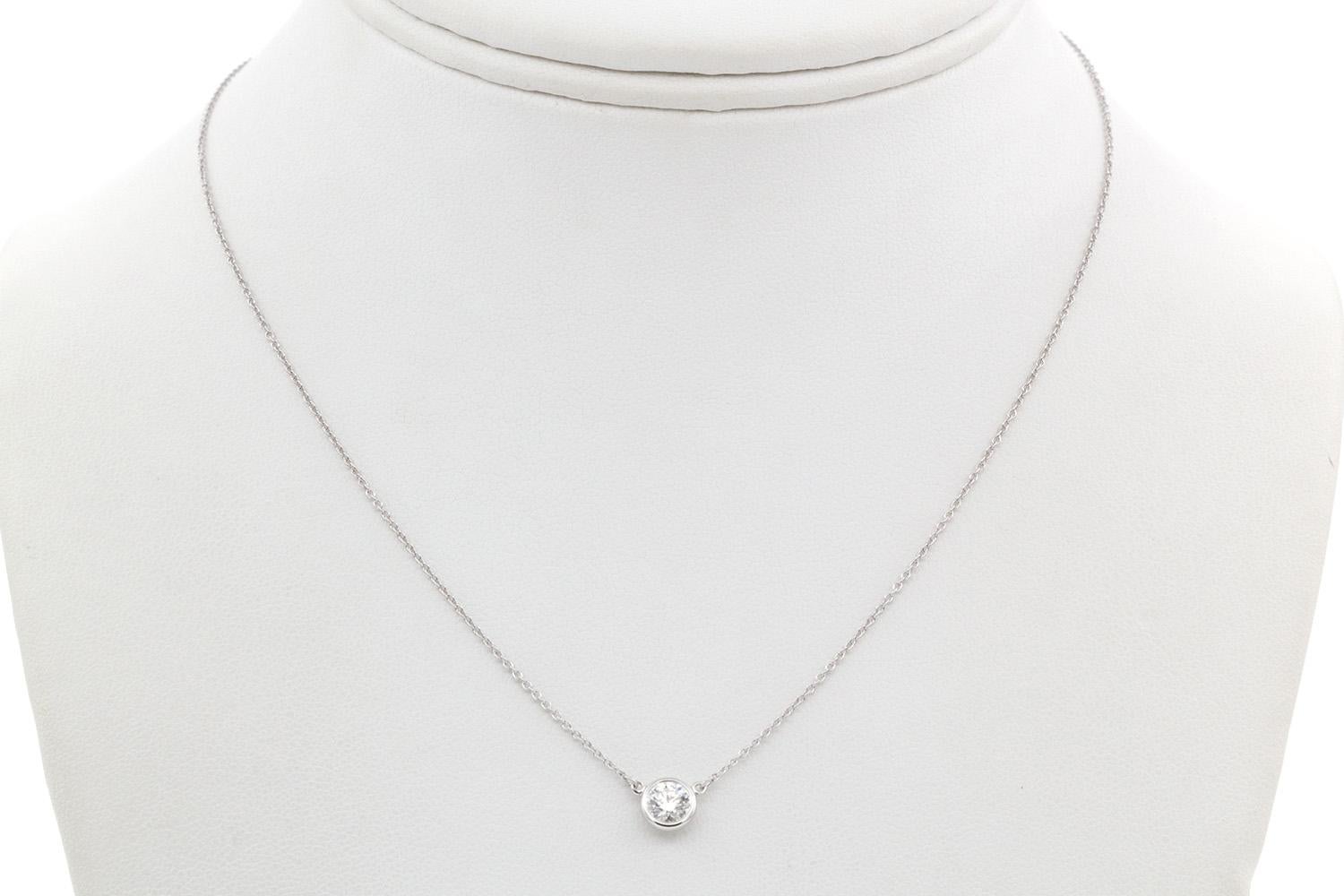 Tiffany & Co. Elsa Peretti Diamonds by the Yard Single Platinum Necklace 0.50ct 1