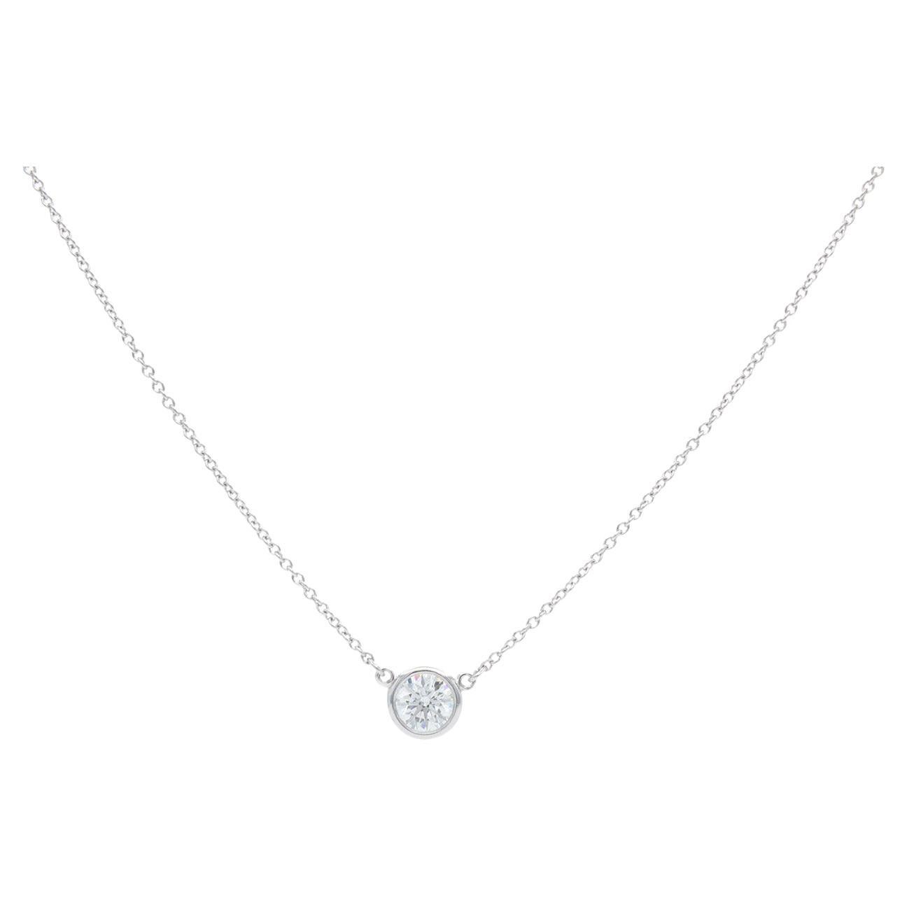 Tiffany & Co. Elsa Peretti Diamonds by the Yard Single Platinum Necklace 0.50ct