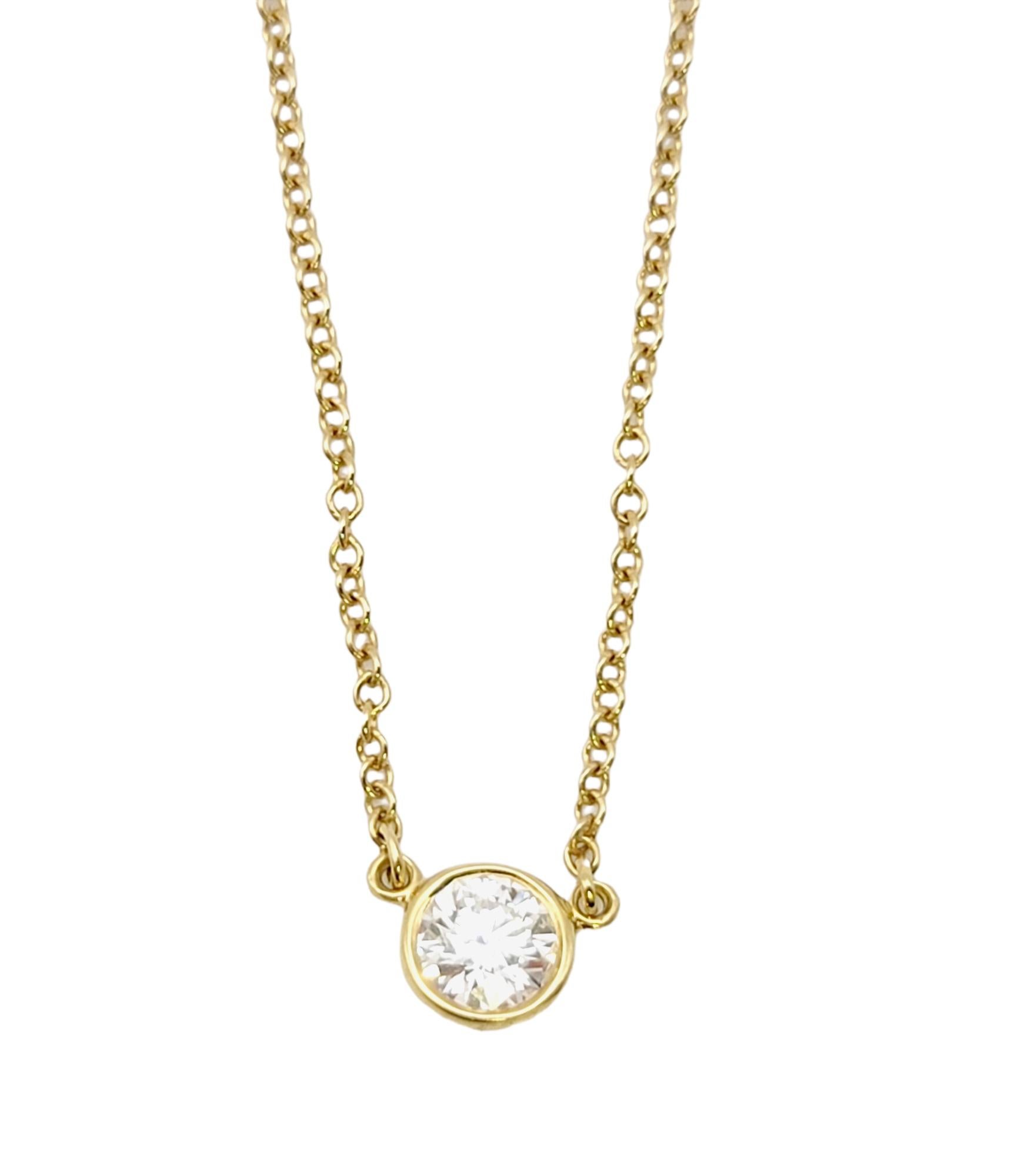 Contemporary Tiffany & Co. Elsa Peretti Diamonds by the Yard Solitaire Pendant Necklace F/VS1
