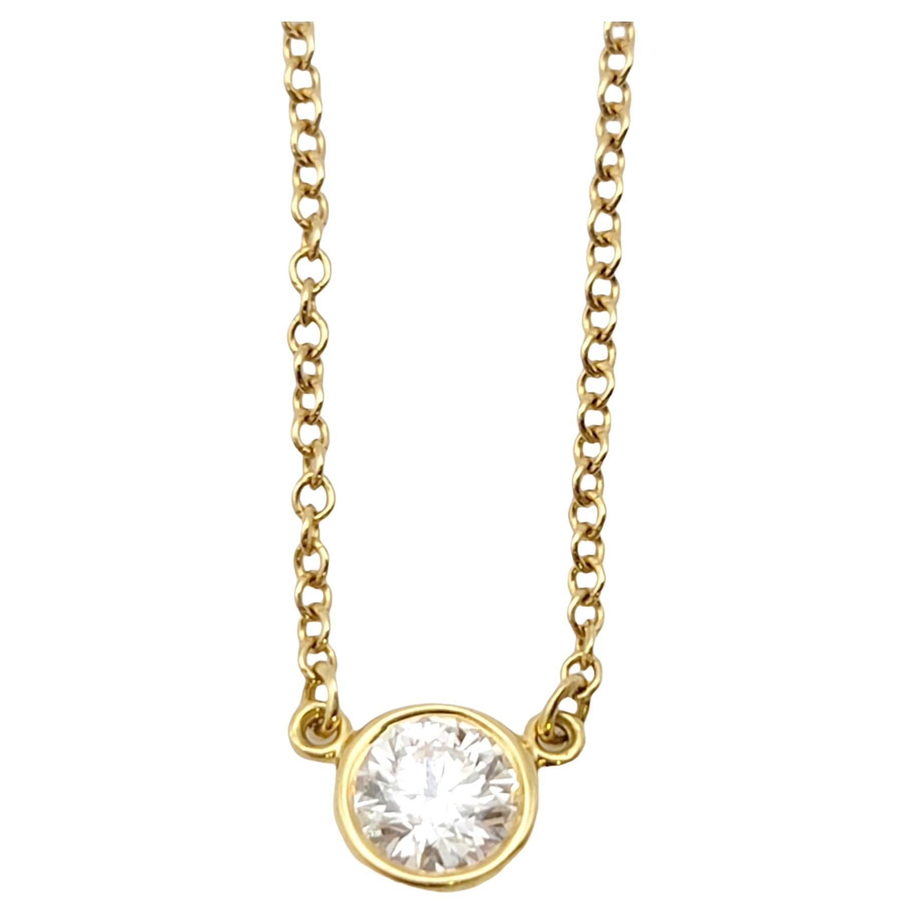 Tiffany & Co. Elsa Peretti Diamonds by the Yard Solitaire Pendant Necklace F/VS1