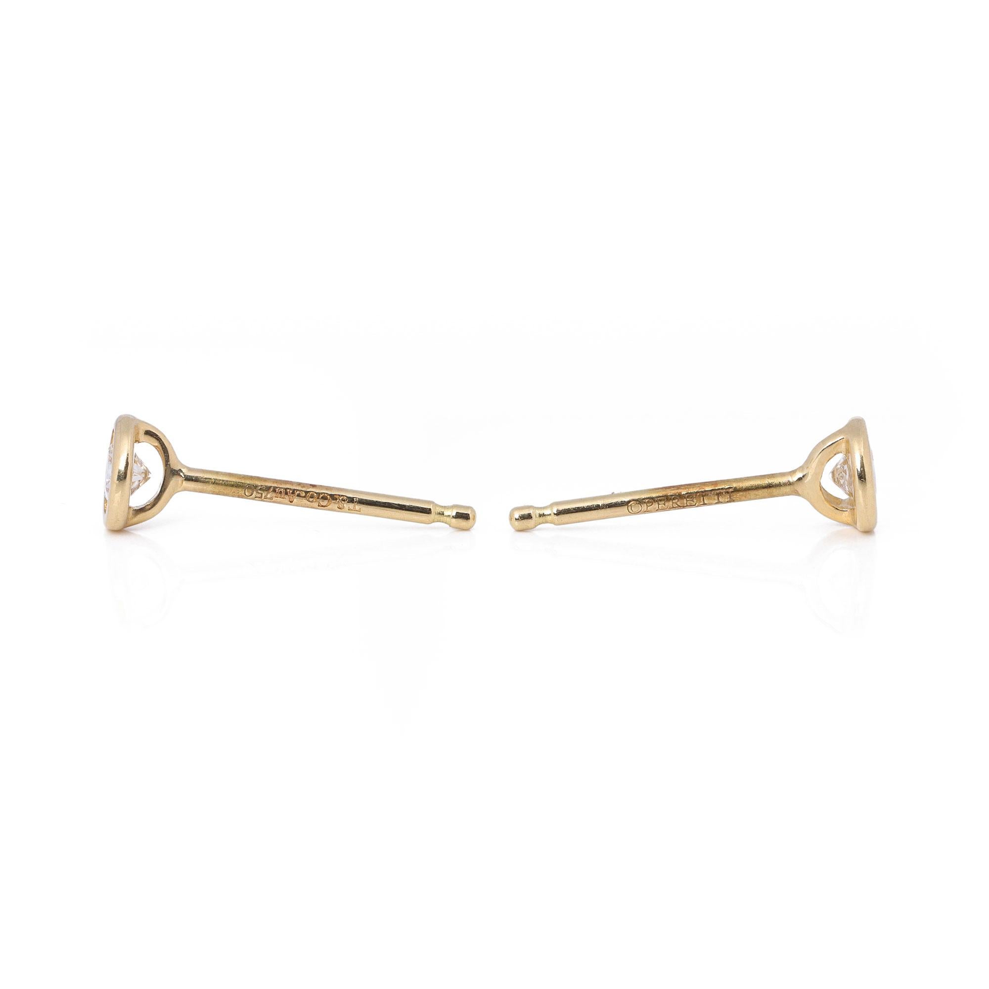 Contemporary Tiffany & Co Elsa Peretti Diamonds by the Yard Stud Earrings
