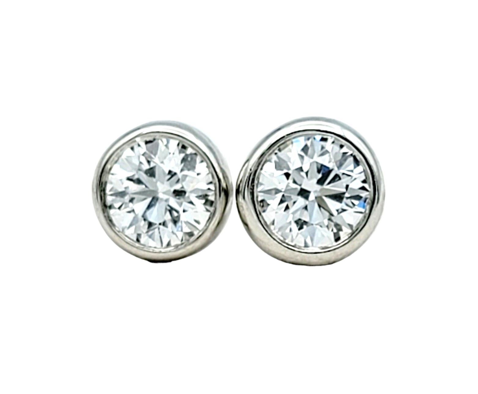 Contemporary Tiffany & Co. Elsa Peretti Diamonds by the Yard Stud Earrings Set in Platinum For Sale