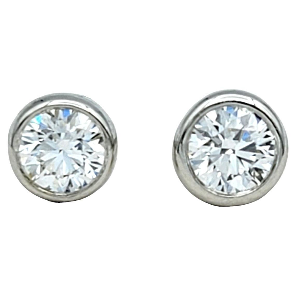 Tiffany & Co. Elsa Peretti Diamonds by the Yard Stud Earrings Set in Platinum For Sale