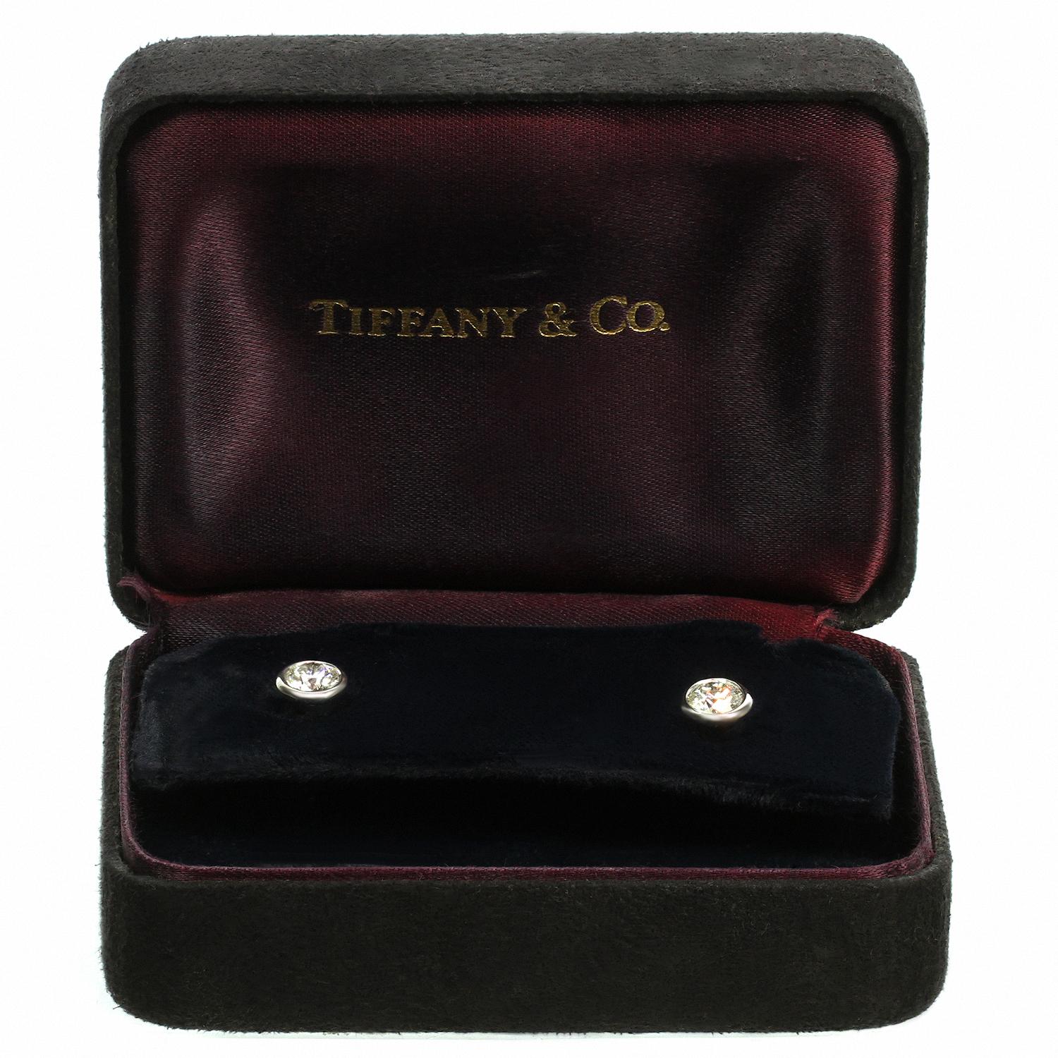 Tiffany & Co. Elsa Peretti Diamonds by the Yard White Gold Stud Earrings In Excellent Condition In New York, NY
