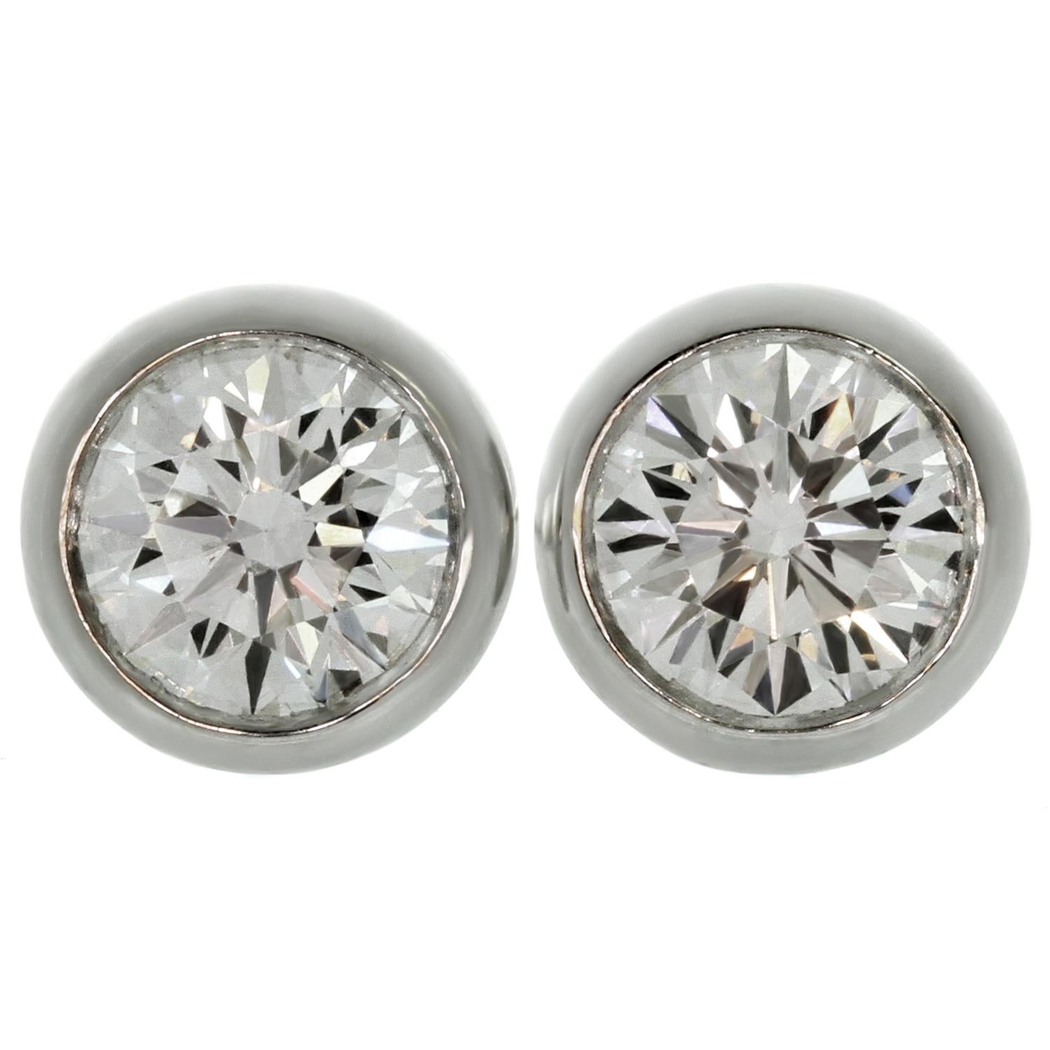 Tiffany & Co. Elsa Peretti Diamonds by the Yard White Gold Stud Earrings