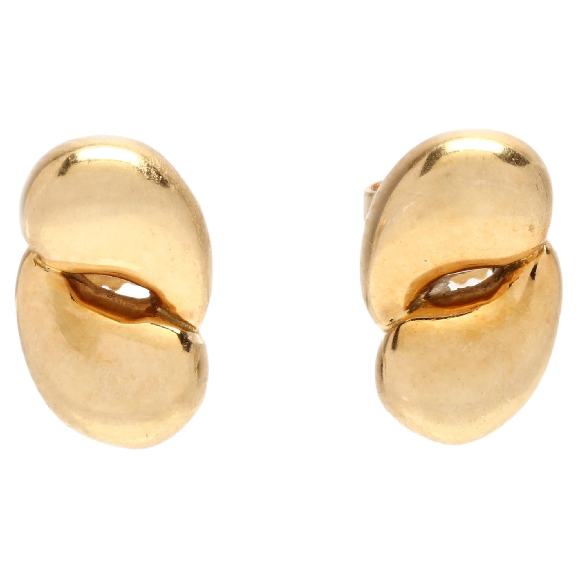 Tiffany & Co Elsa Peretti Double Teardrop Stud Earrings, 18K Gold, Elsa Peretti 