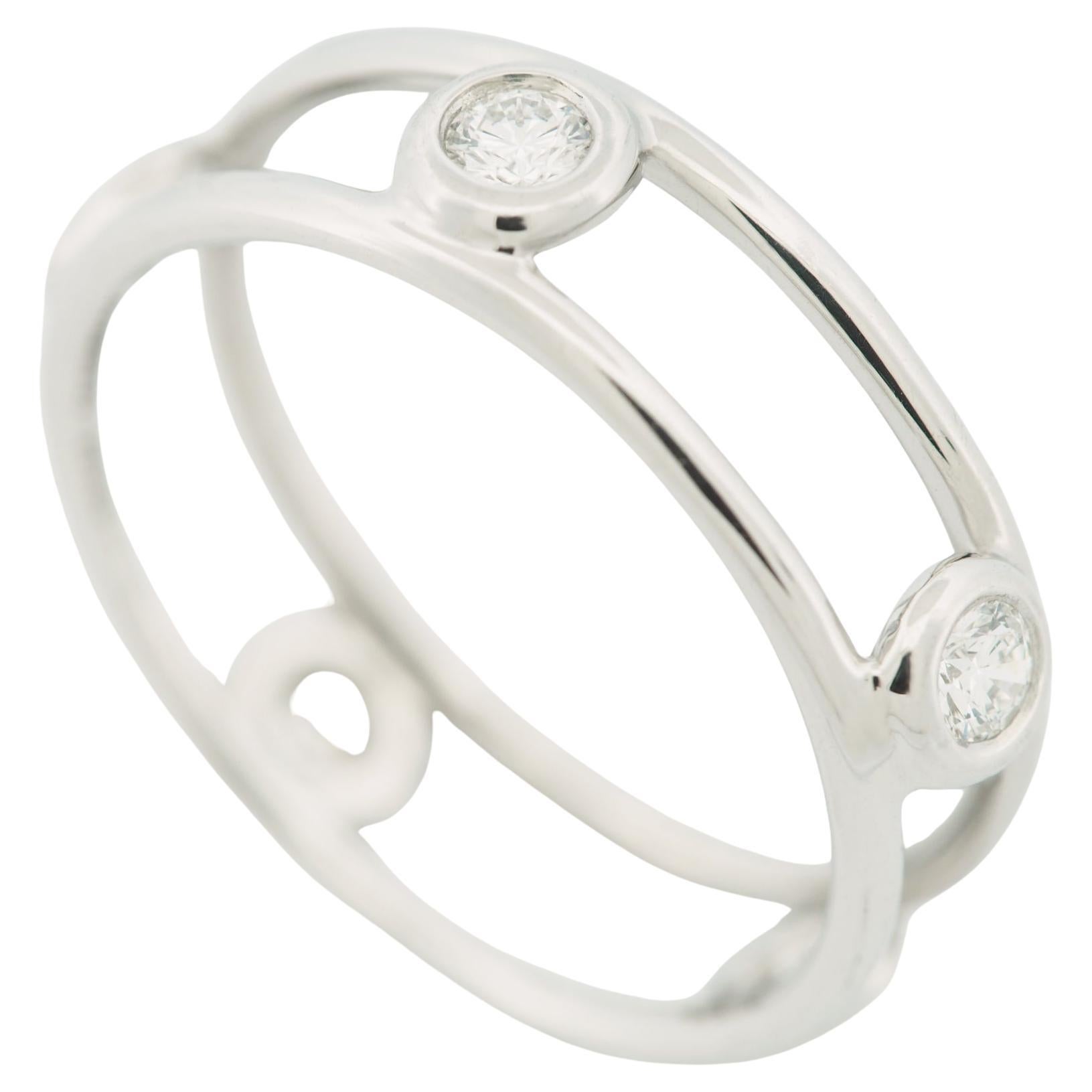 Tiffany 
Co. Elsa Peretti Bague à double fil de diamants Platine 950 US 5.25 en vente