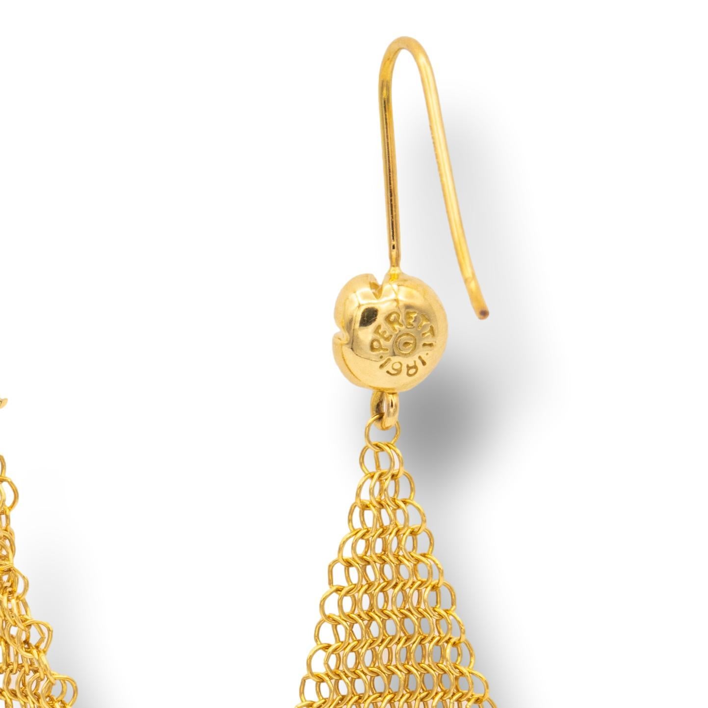Women's Tiffany & Co. Elsa Peretti Drop Mesh Earrings in 18K Yellow Gold, Circa 1981