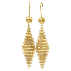 Tiffany & Co. Elsa Peretti Drop Mesh Earrings in 18K Yellow Gold, Circa 1981