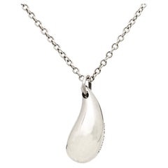 Tiffany & Co. Elsa Peretti Drop Motif Sterling Silver Pendant Necklace