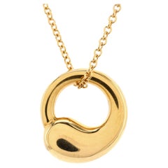 Tiffany & Co. Elsa Peretti Eternal Circle Pendant Necklace 18K Yellow Gold 12mm