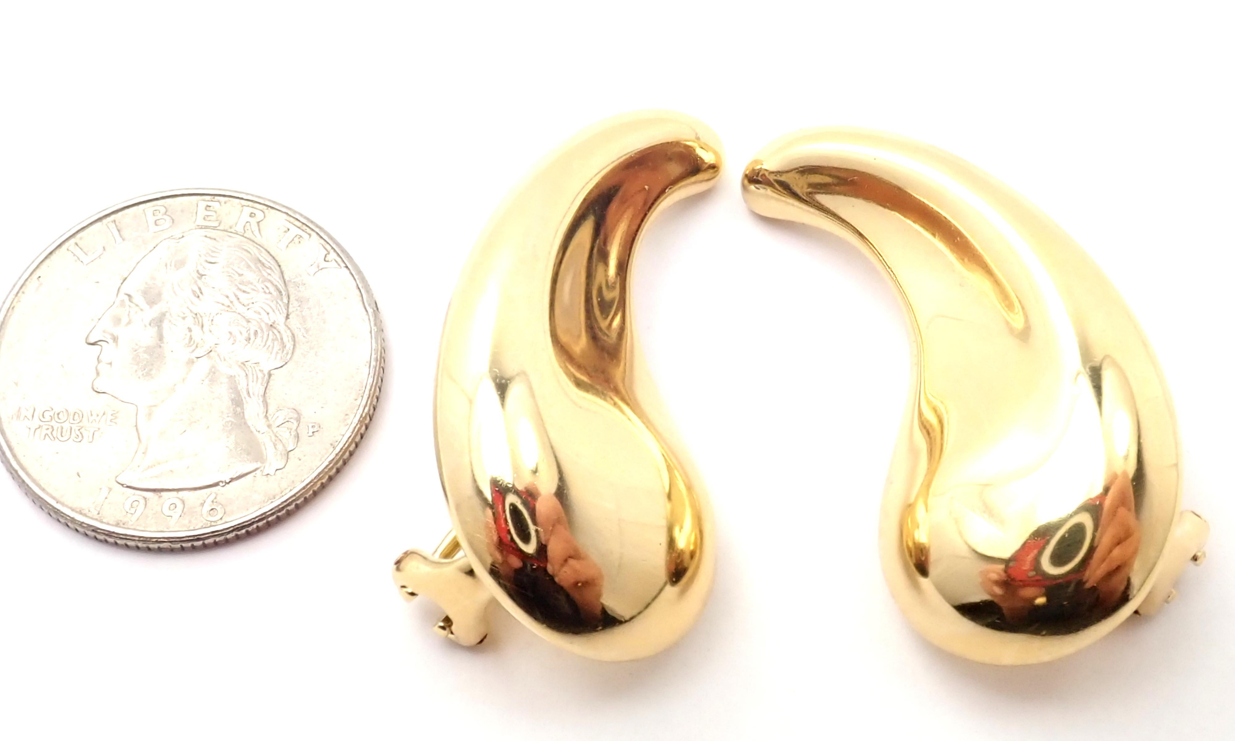 Tiffany & Co. Elsa Peretti Boucles d'oreilles Bean extra larges en or jaune en vente 6