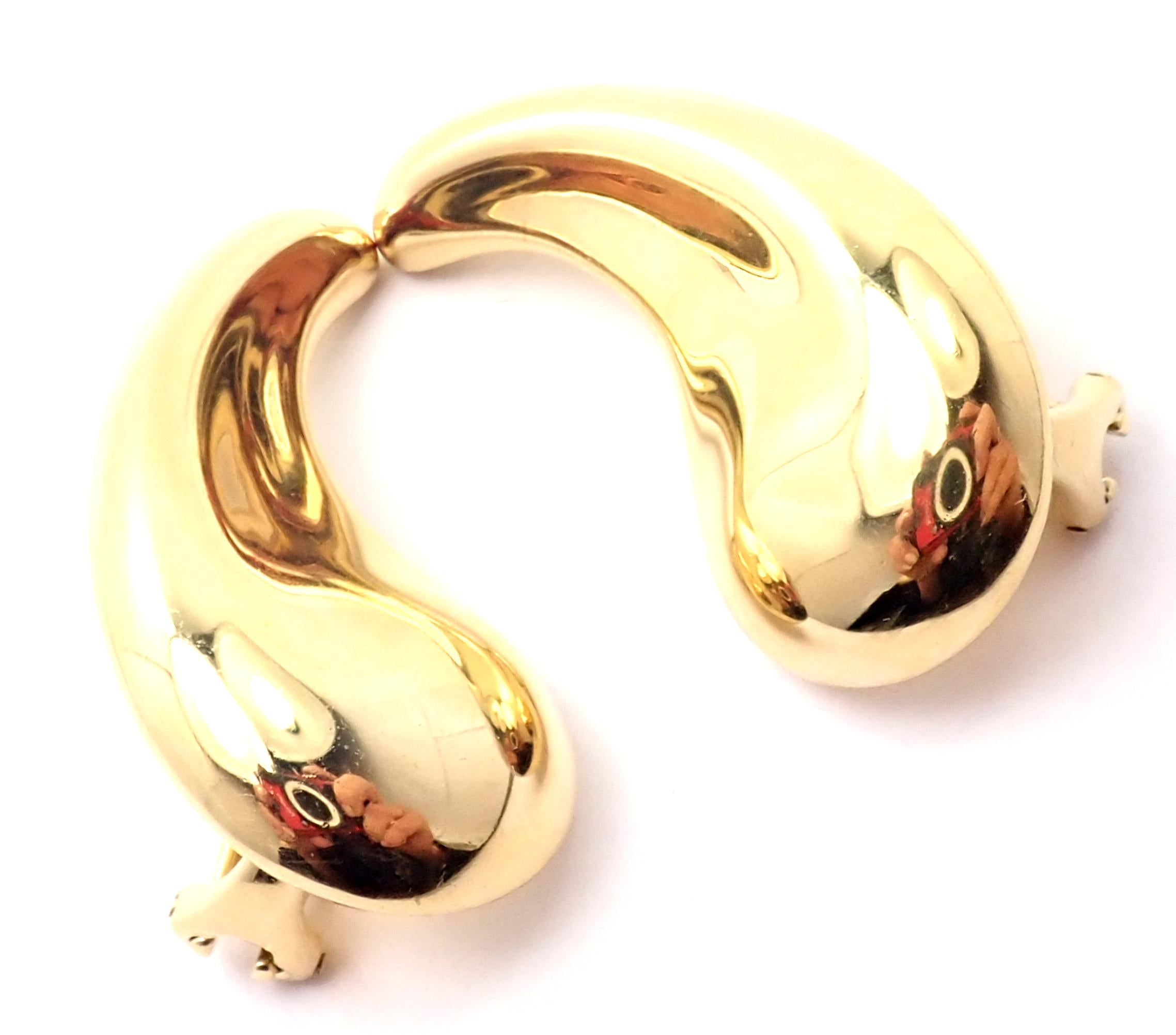 Tiffany & Co. Elsa Peretti Boucles d'oreilles Bean extra larges en or jaune en vente 1