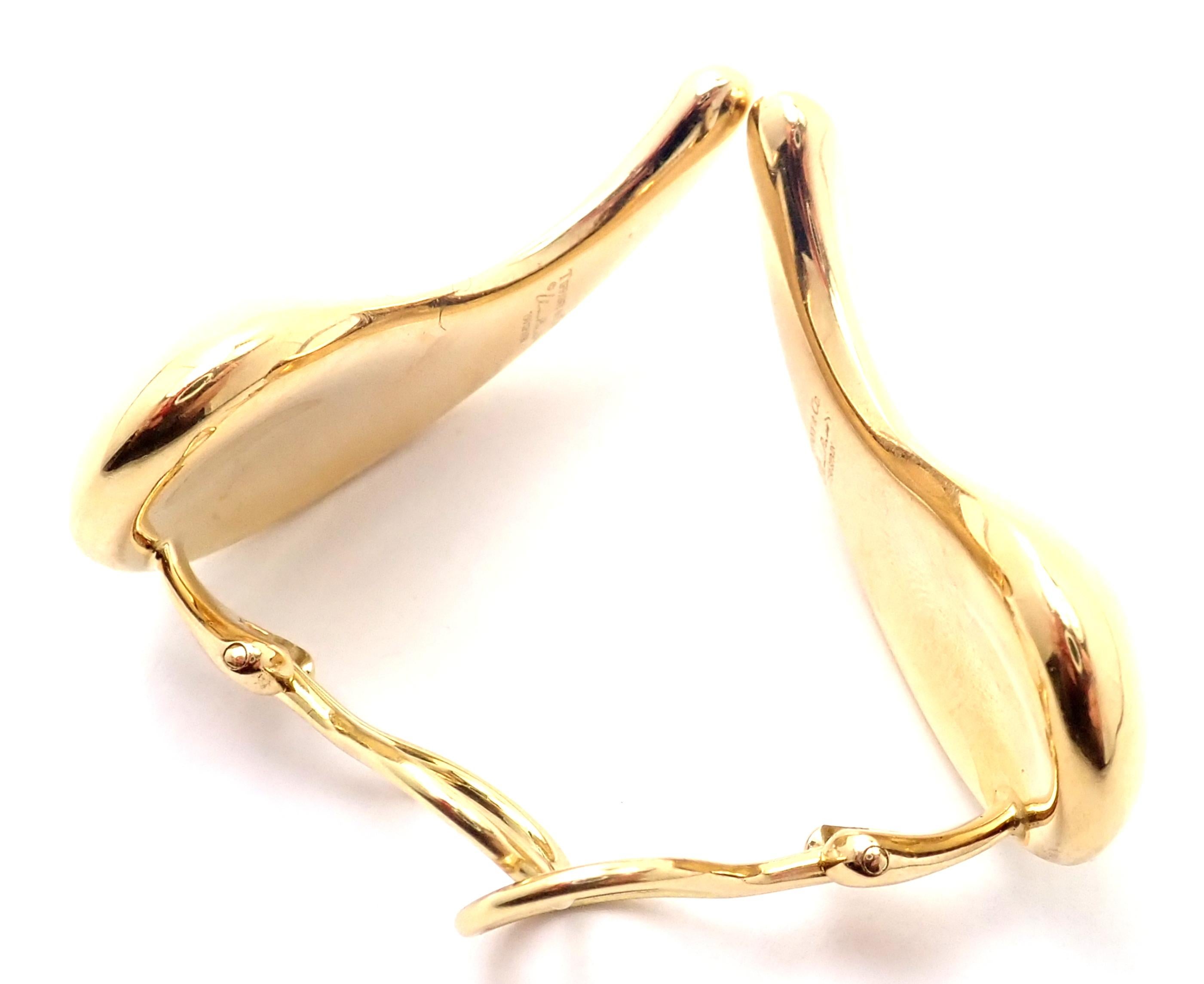 Tiffany & Co. Elsa Peretti Extra große Ohrringe aus Gelbgold mit Bohnenmotiv im Angebot 3