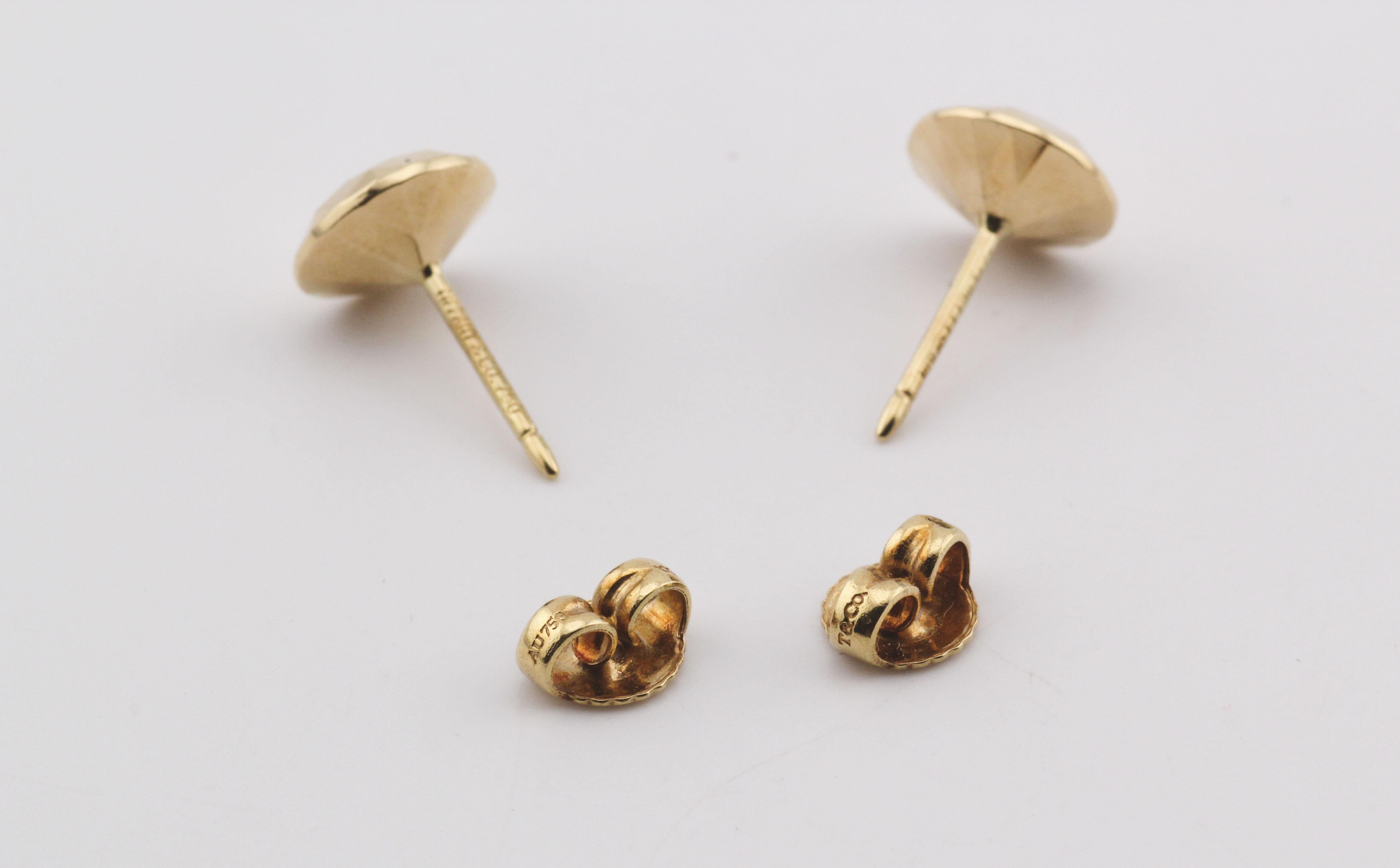 Tiffany & Co. Orecchini con perno in oro giallo 18 carati Elsa Peretti Facet 2 Carat in vendita 2
