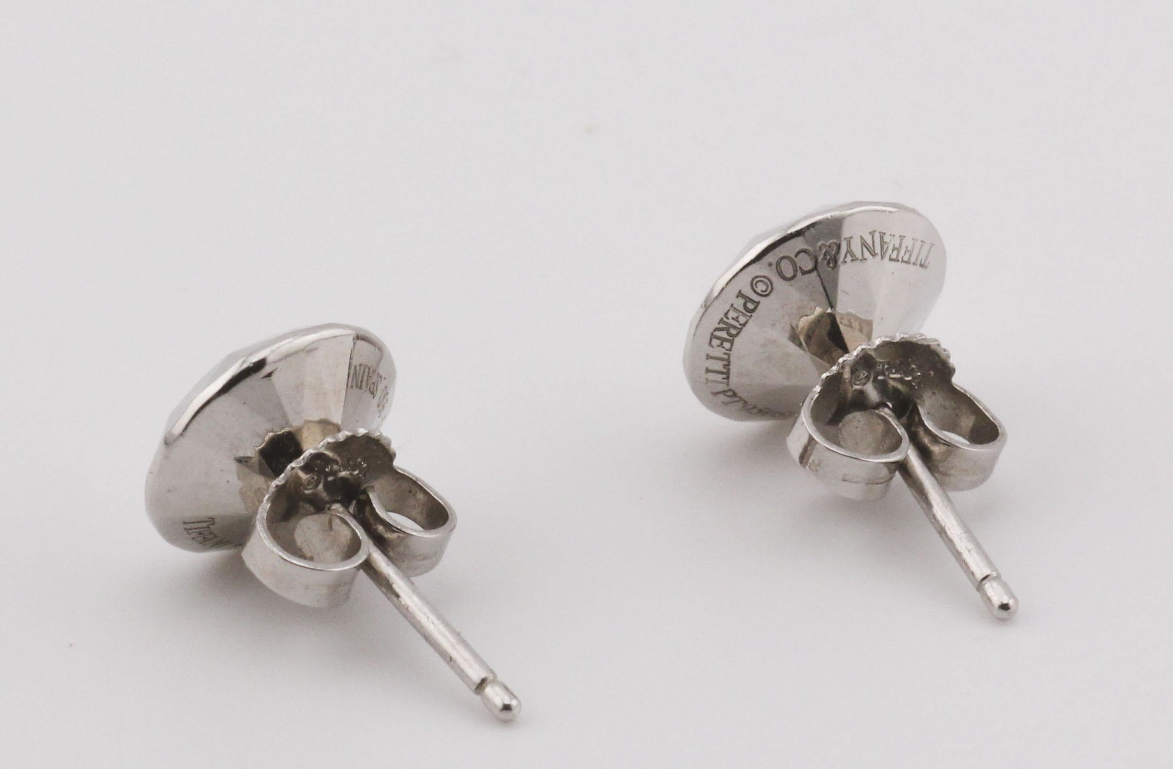 Tiffany & Co. Orecchini con perno in platino Elsa Peretti Facet 2 Carati In condizioni buone in vendita a Simpsonville, SC