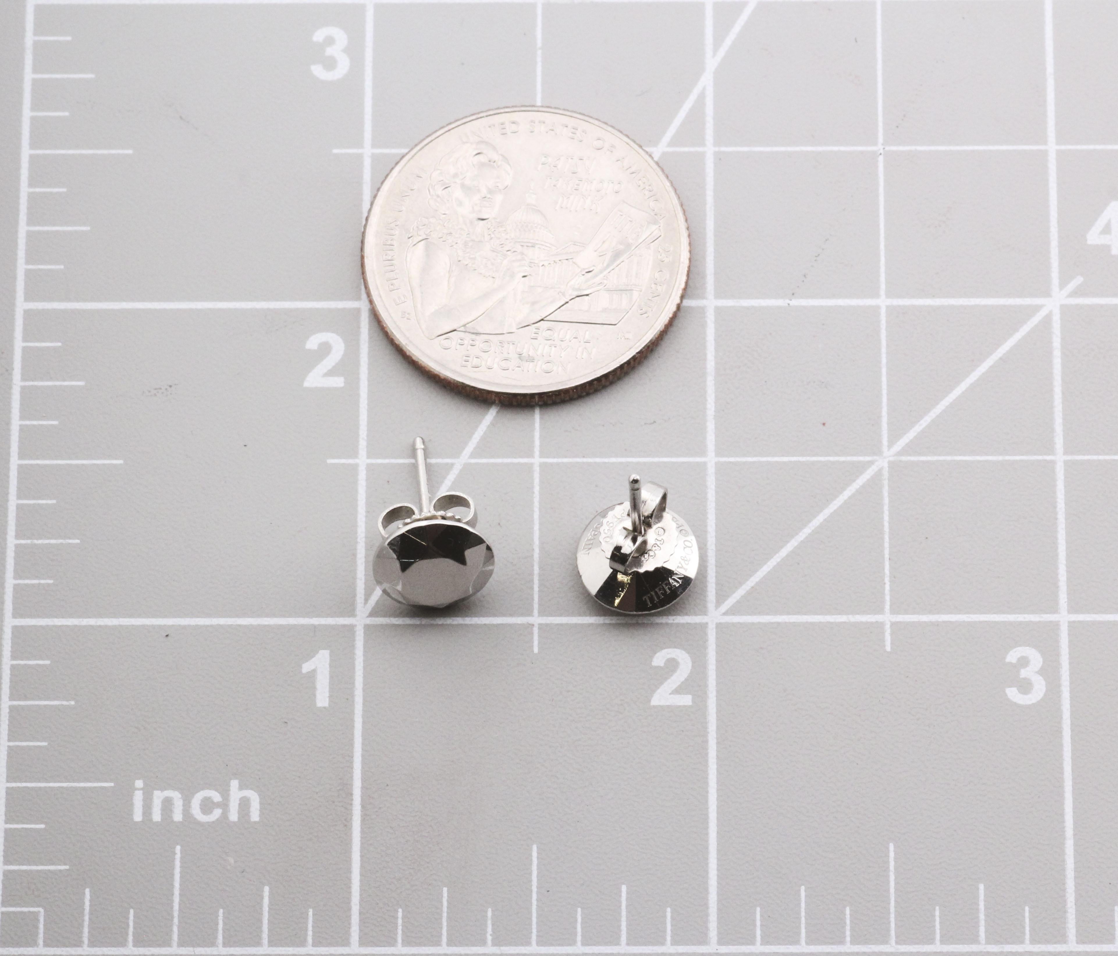 Tiffany & Co. Orecchini con perno in platino Elsa Peretti Facet 2 Carati in vendita 4