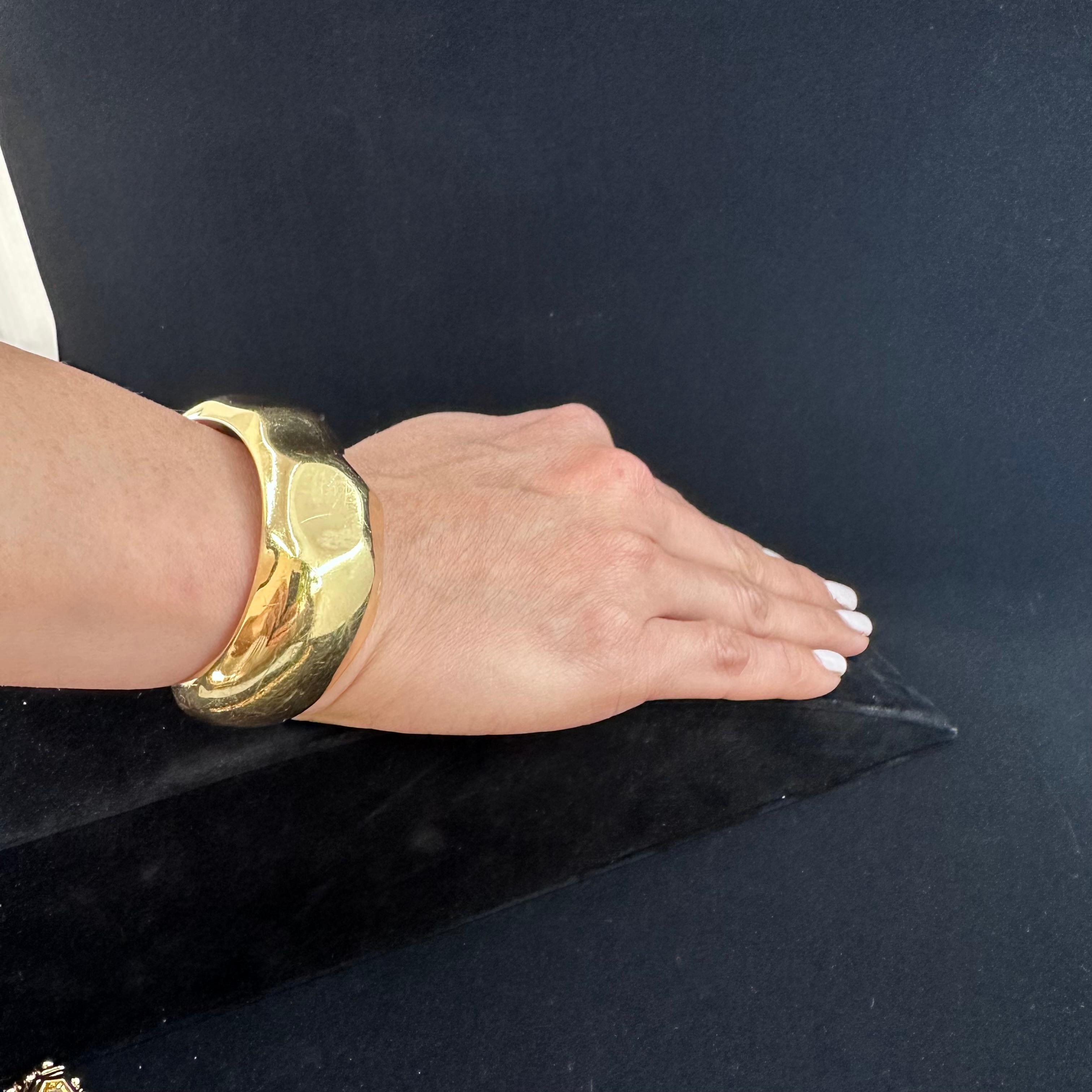 Tiffany & Co Elsa Peretti Faceted Cuff Bracelet In Good Condition For Sale In Beverly Hills, CA