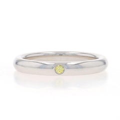 Tiffany & Co Elsa Peretti for Fancy Yellow Diamond Solitaire Band Platinum Wed Ring