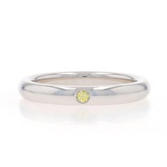 Tiffany & Co. Elsa Peretti Fancy Yellow Diamond Solitaire Band Platinum Wed Ring